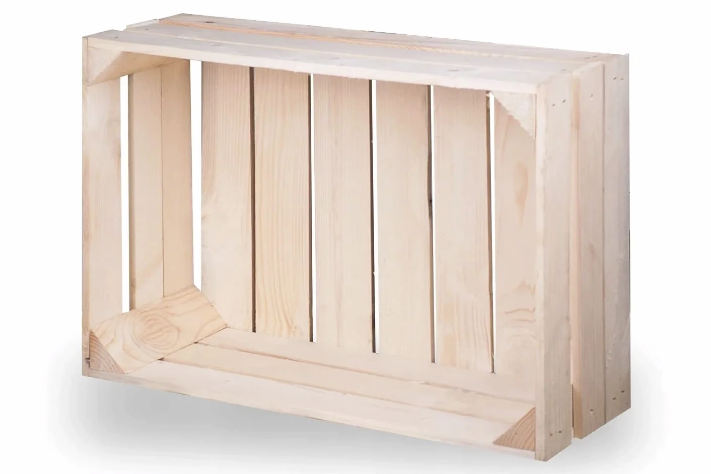 Nuove cassette per frutta in legno per vino e mele, naturali, 60 x 40 x 20 cm