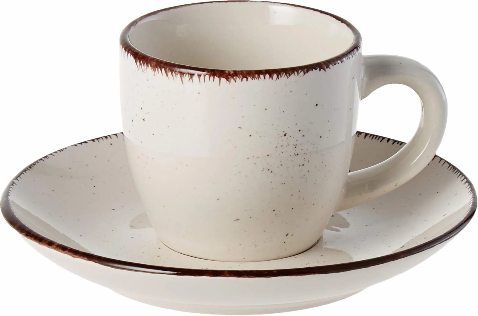 Tognana Stay, Set 6 Tazzine Caffè con Piatto, Stoneware, Beige