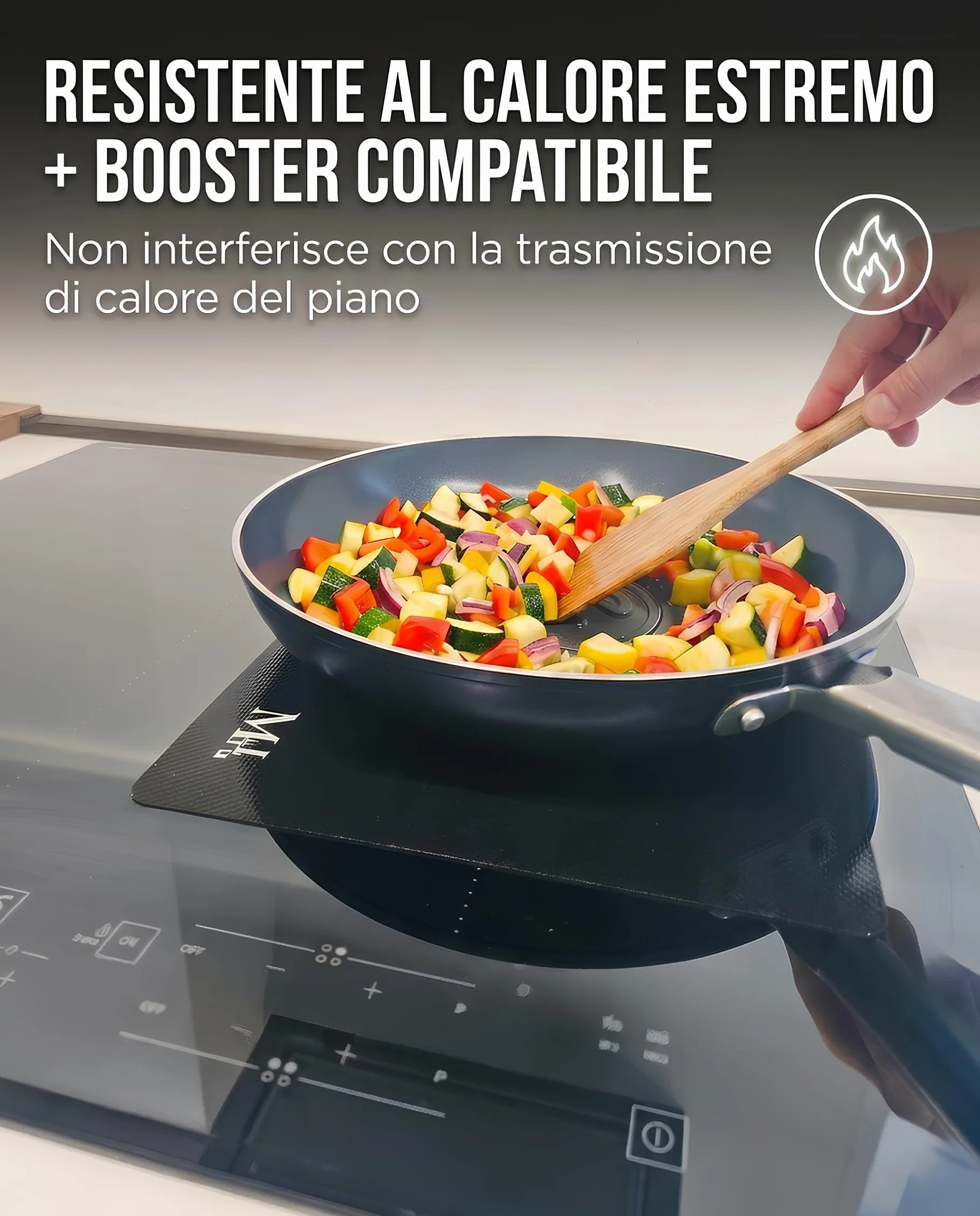 Tappetini Piano Induzione Antiscivolo Set 5 pezzi Protezione Alte Temperature Lavabili