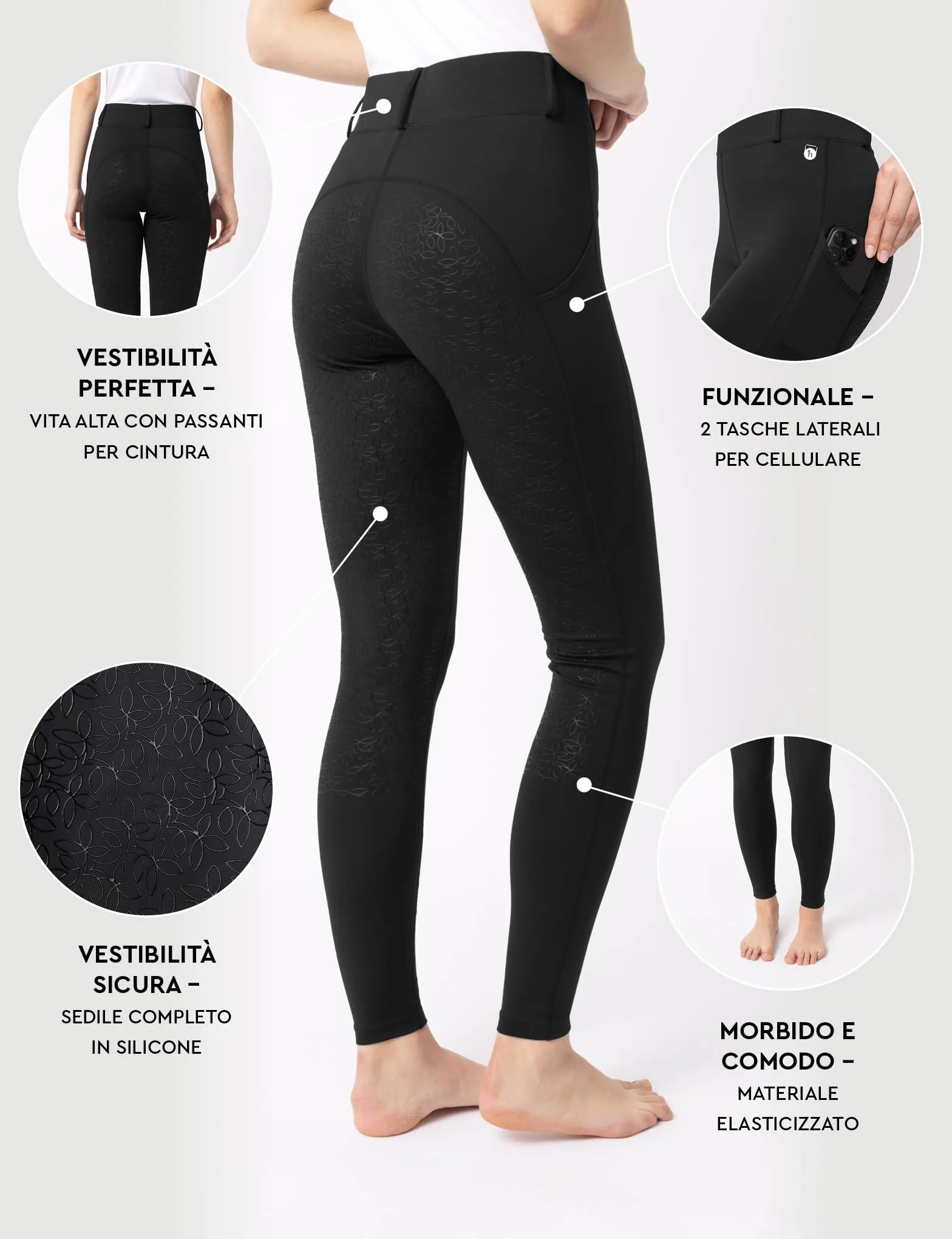 HORZE Dea Gambali da Equitazione da Donna, Pantaloni con Seduta Completa