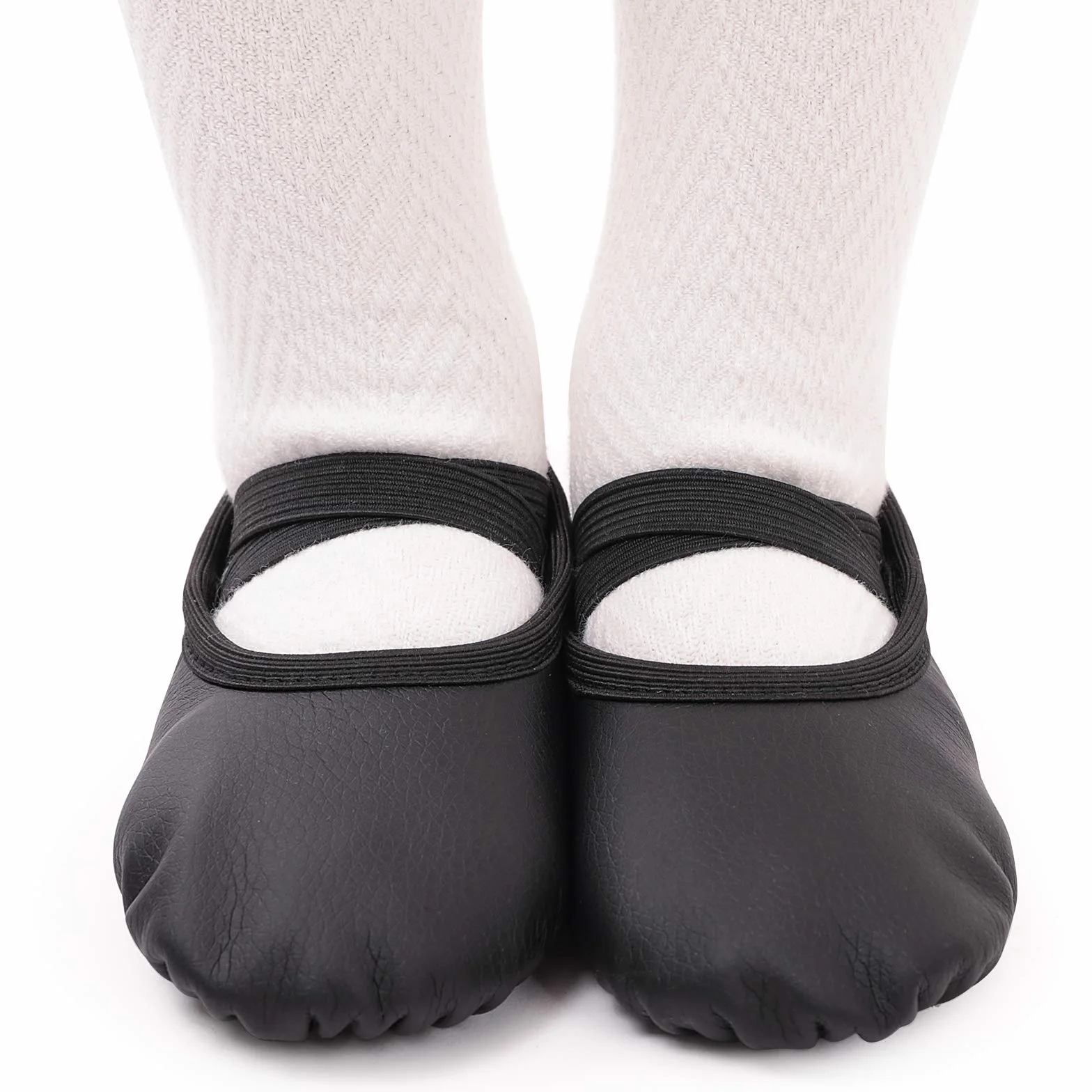 Scarpe da Danza in Pelle Classica Ballerina Suola Intera Cuoio per Bambina Ragazze Donna