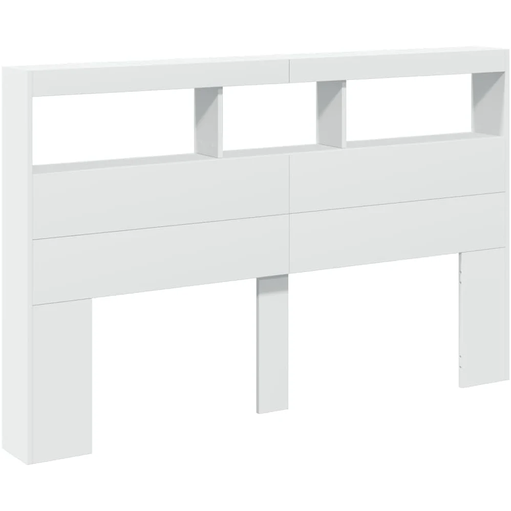 vidaXL Testiera con Contenitore a LED Bianca 160x17x102 cm