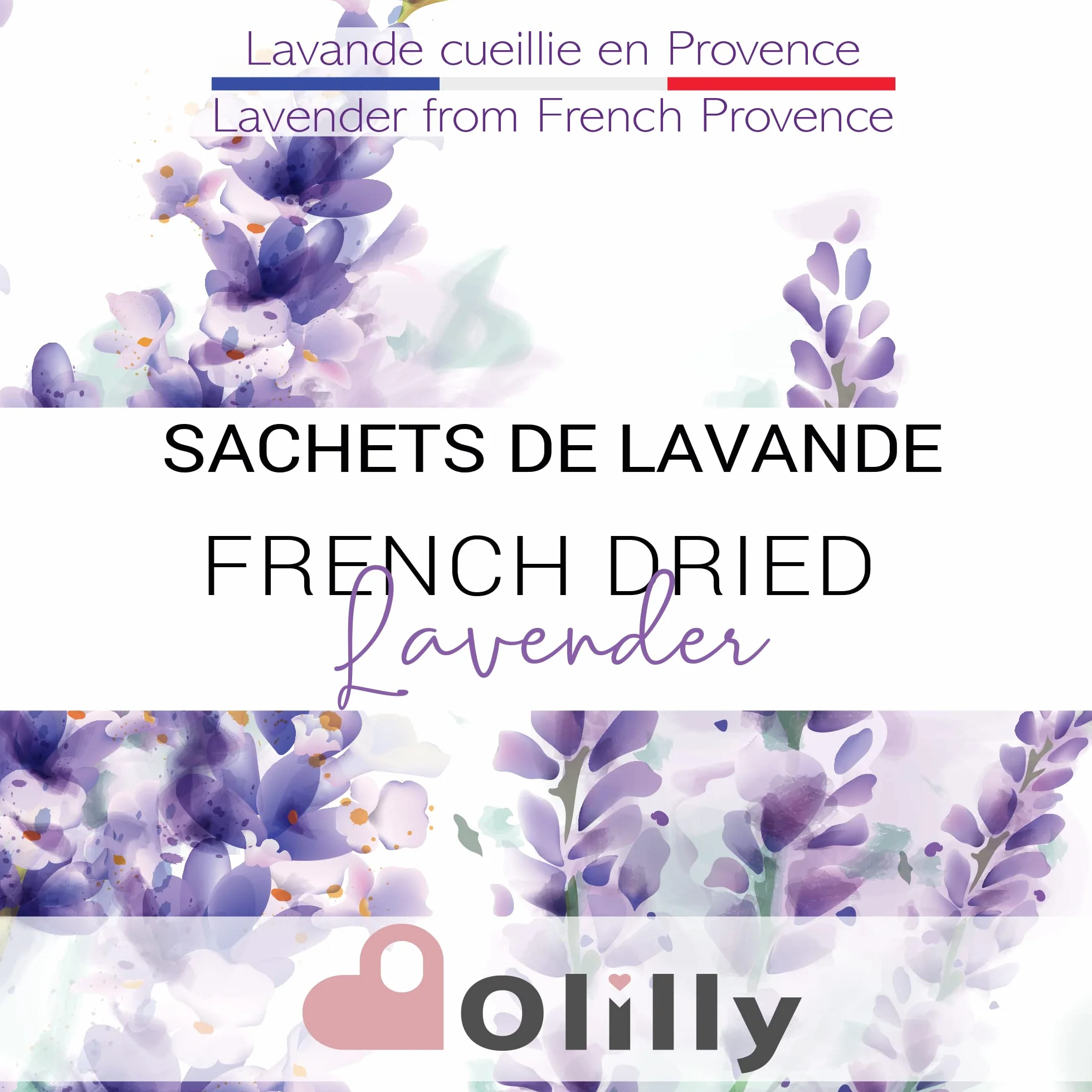 OLILLY Raccolta 2025-12 Sacchetti con Lavanda di Provenza (Bianco, 12 Sacchetti)