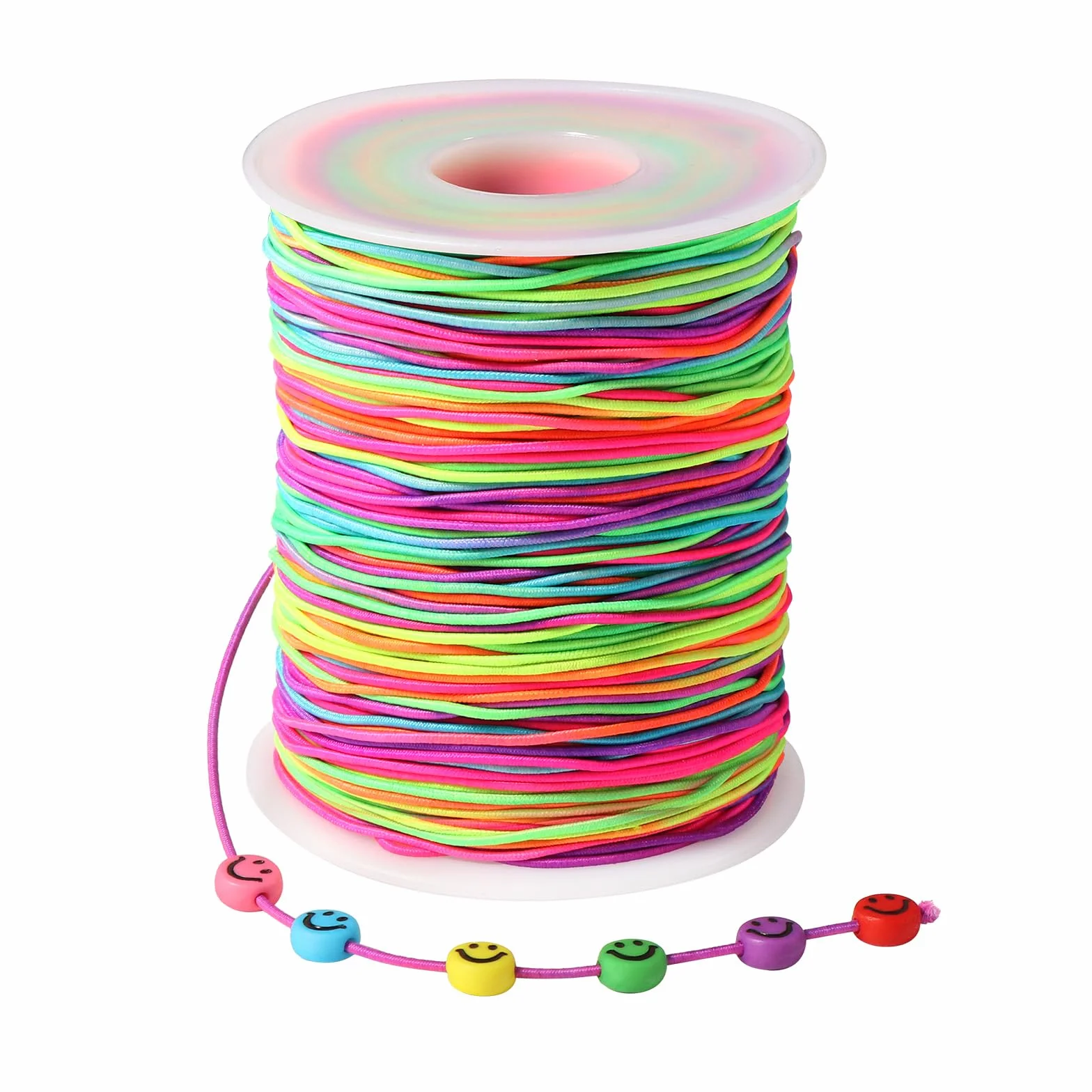 Filo Elastico per Braccialetti 1mm x 100m Resistente Arcobaleno Perline Gioielli DIY