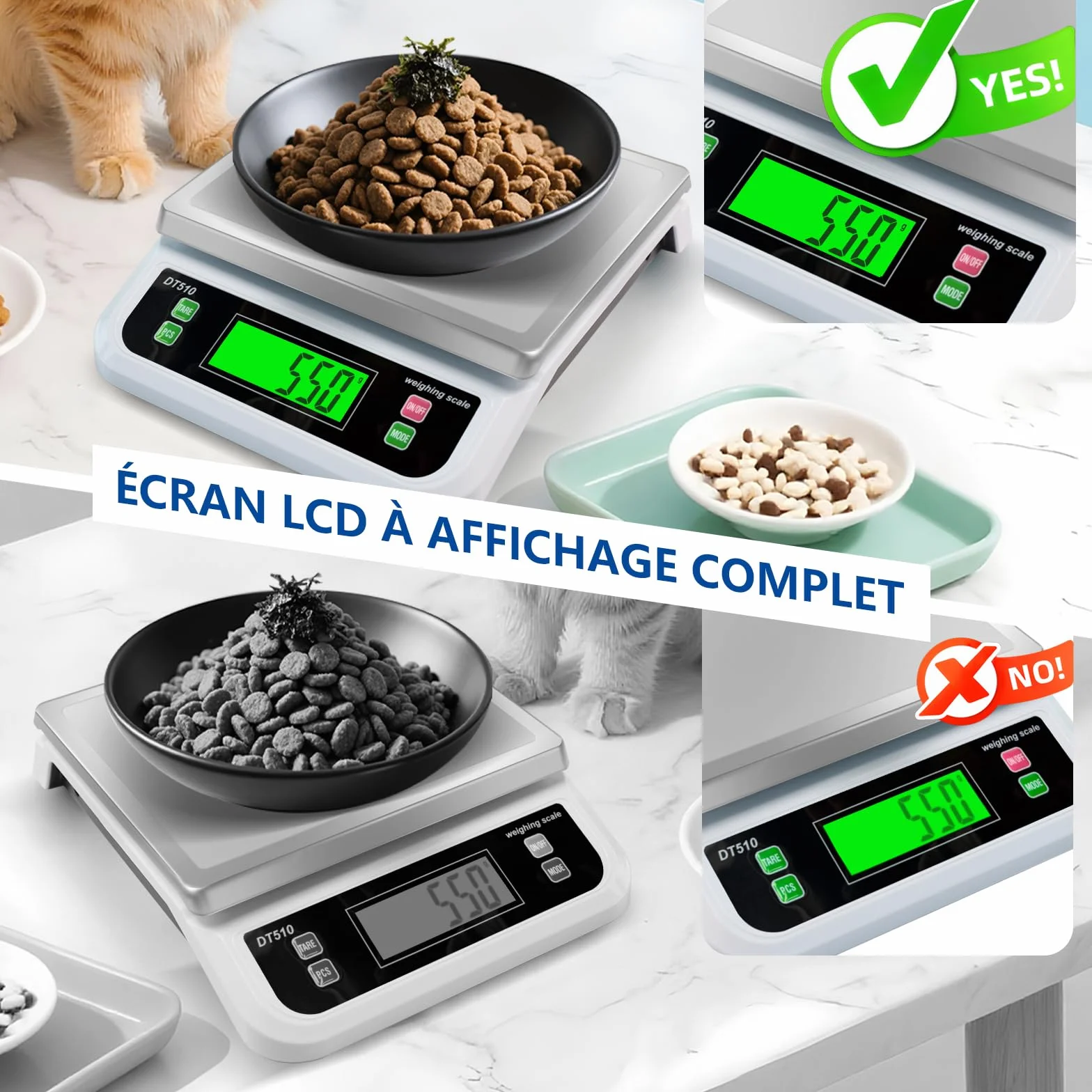Bilancia da Cucina Professionale 40kg bilancia cucina ad Alta Precisione 1g Bilancia per Alimenti con Display LCD Bilancia Elettronica Funzione Tara Conteggio PCS e 6 Unità