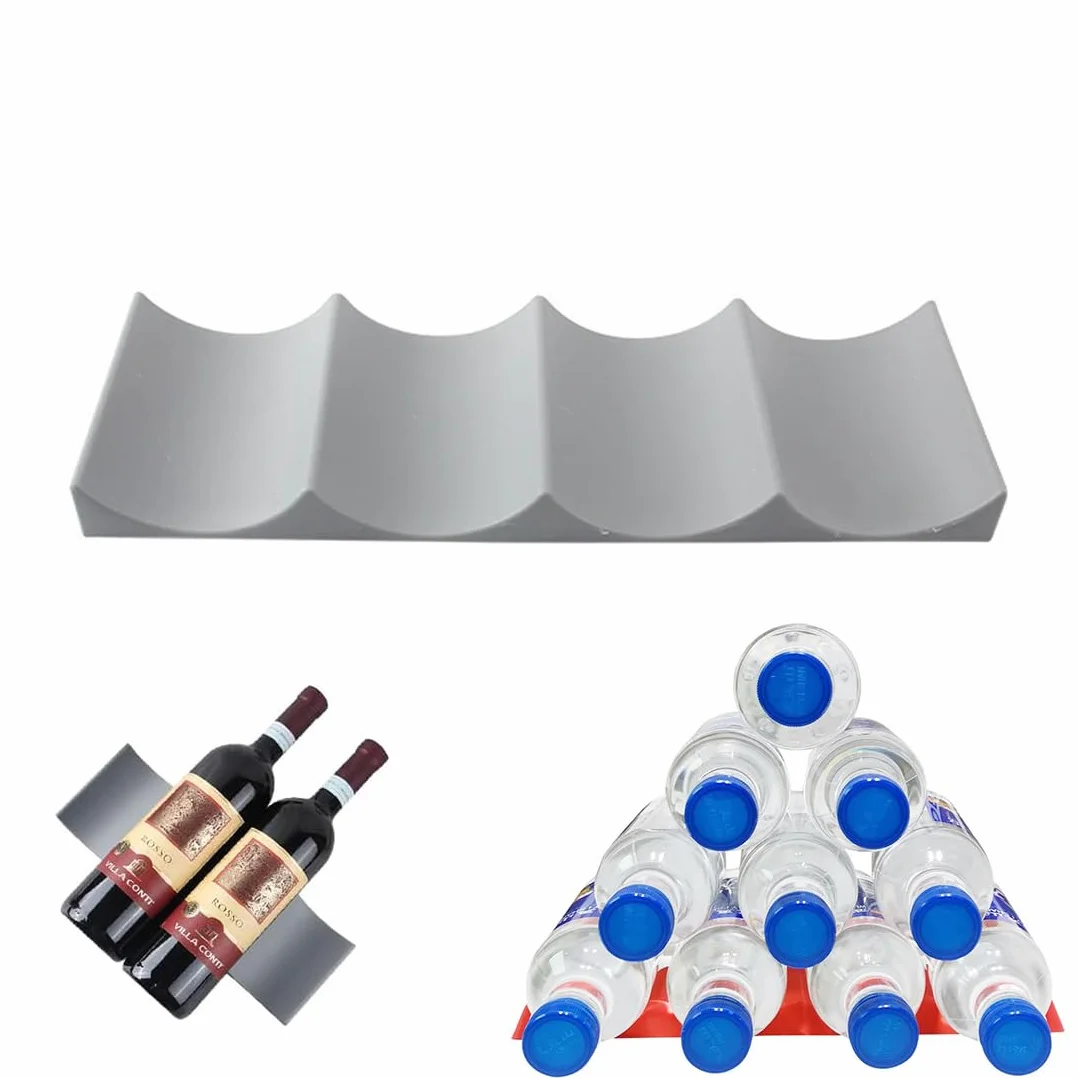 Jeyorzy Portabottiglie da Frigo Universale, Plastica Stile Europeo, Grigio