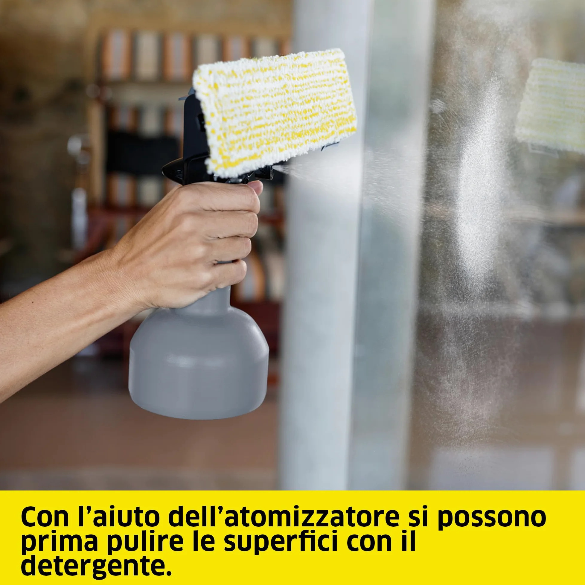 KÄRCHER Lavavetri Asporagocce a batteria WVP 10 per la pulizia senza sbavature di finestre, piastrelle e altre superfici lisce, grigio