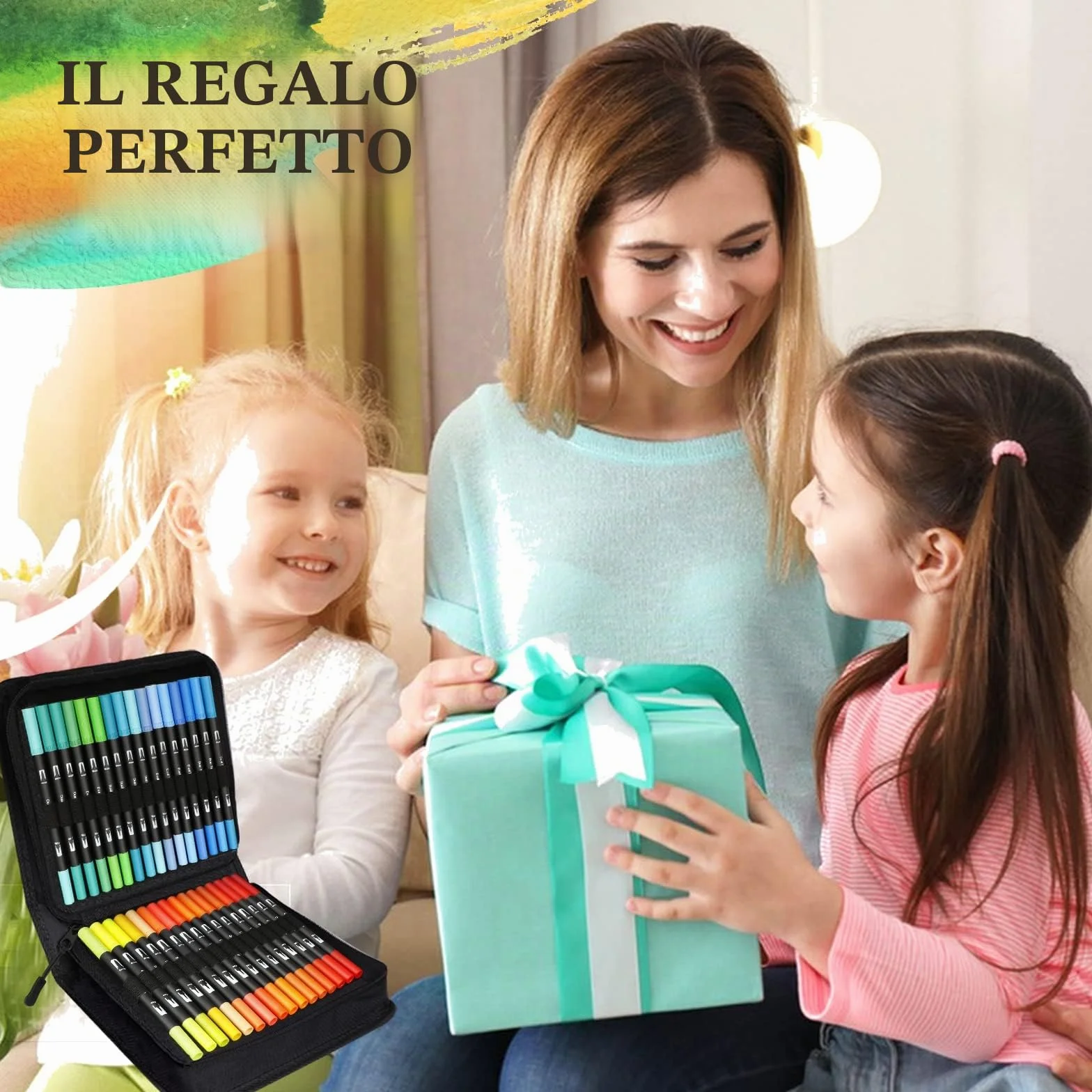 Pennarelli lettering 120 colori, punte pennello e doppia sottile, kit acquerellabili professionali