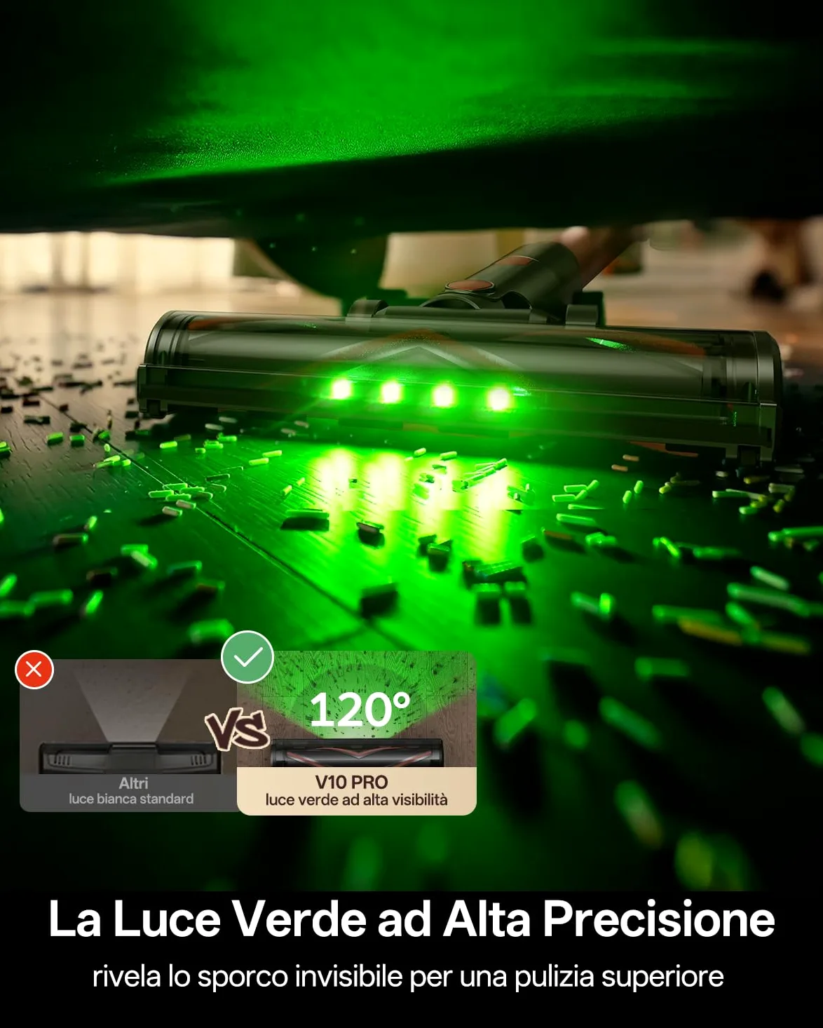 Vexilar Aspirapolvere Senza Fili Potente 45000Pa/ 45 Min, V10Pro Scopa Elettrica Senza Fili Antigroviglio,Ultraleggero,Aspirapolvere Senza Sacco per Pavimenti/Tappeti