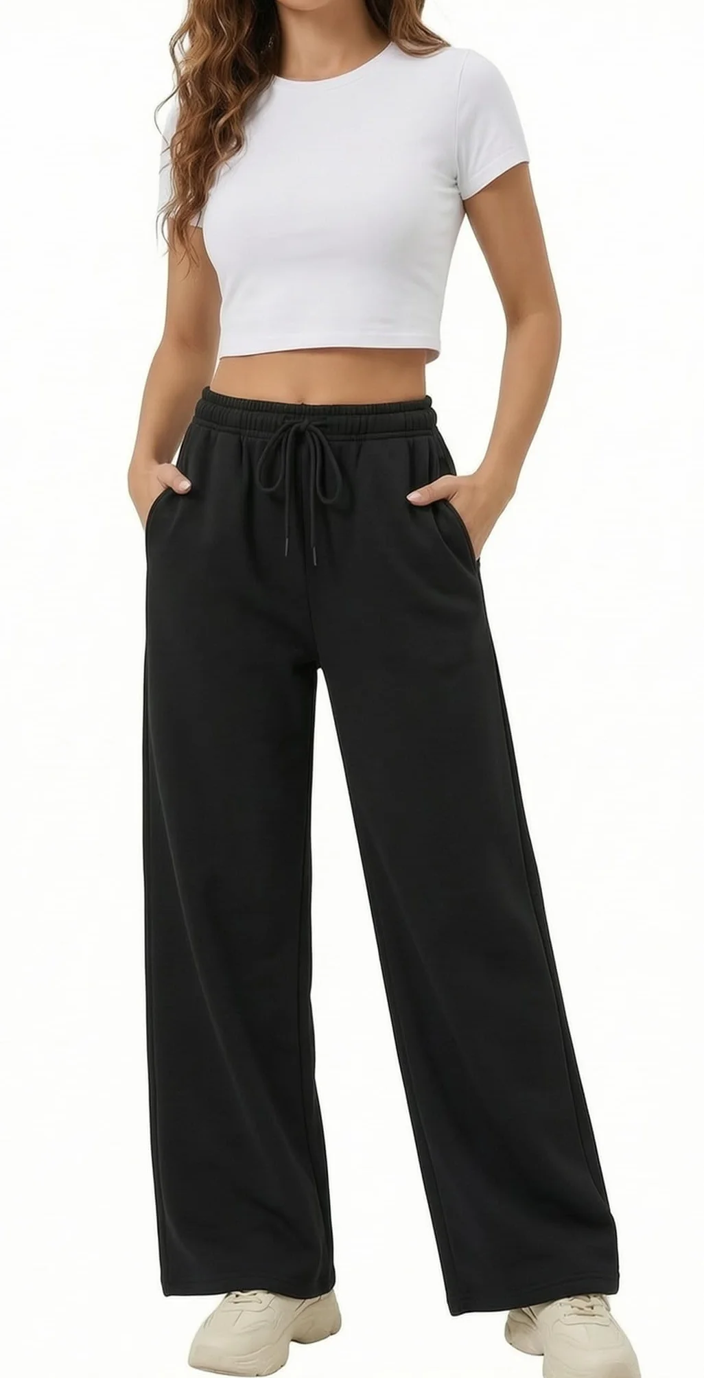 Pantaloni Tuta Donna Vita Alta Jogger Larghi Leggeri e Morbidi Pantaloni Casual per Tempo Libero
