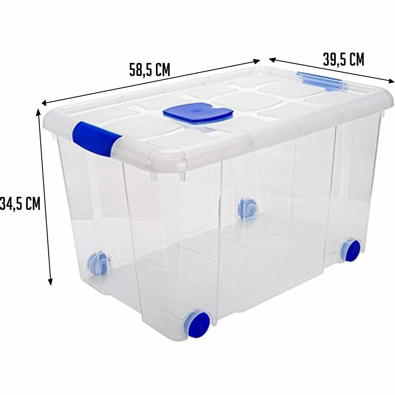 Acan Tradineur - Confezione da 4 Scatole di Archiviazione - Realizzato in plastica - Contenitore per riporre giocattoli, libri, vestiti, coperte - N.º 4-35,7 x 59 x 40,5 cm - 55 litri