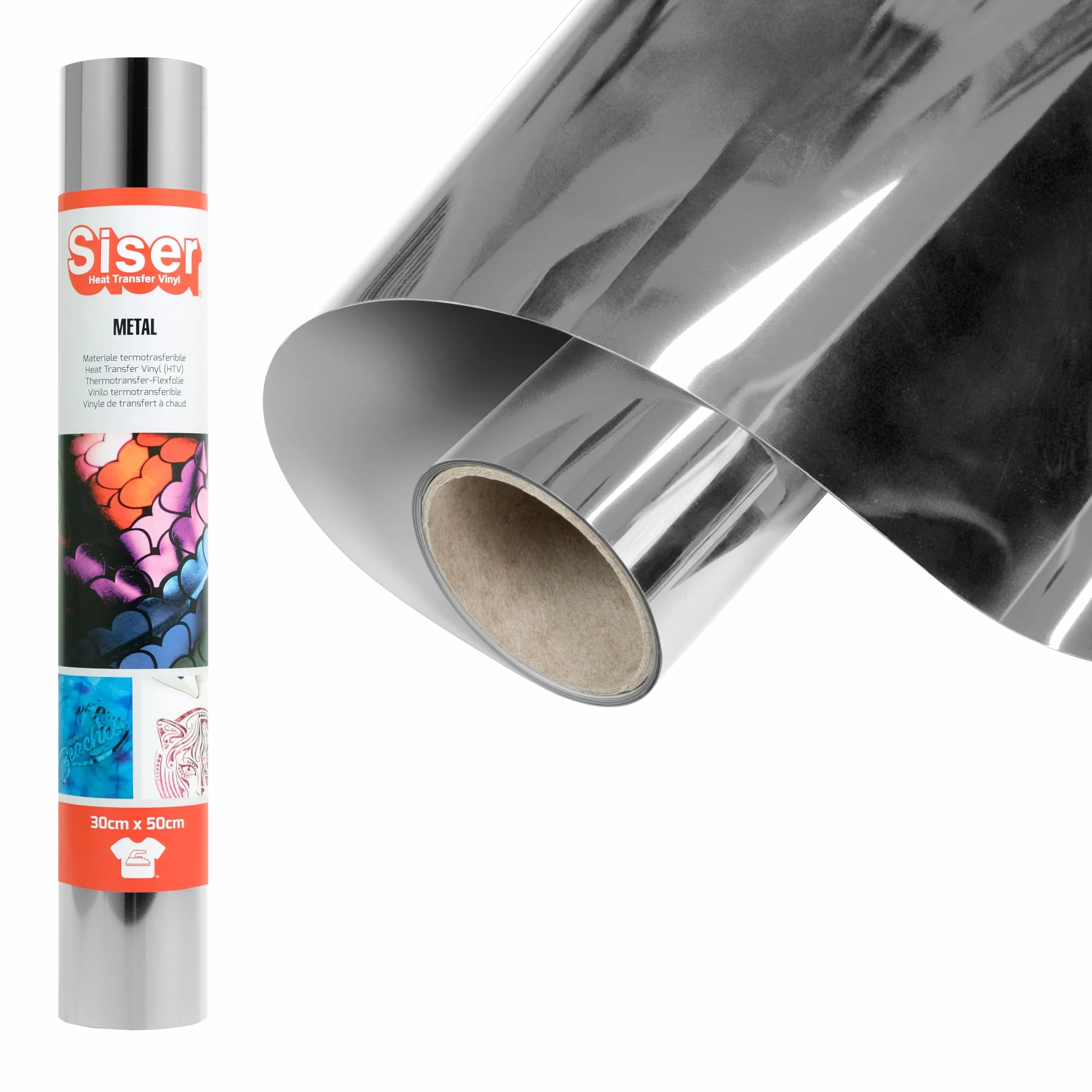 Siser Metal Silver Argento Vinile Termotrasferibile Metallizzato 30cm x 0,5mt