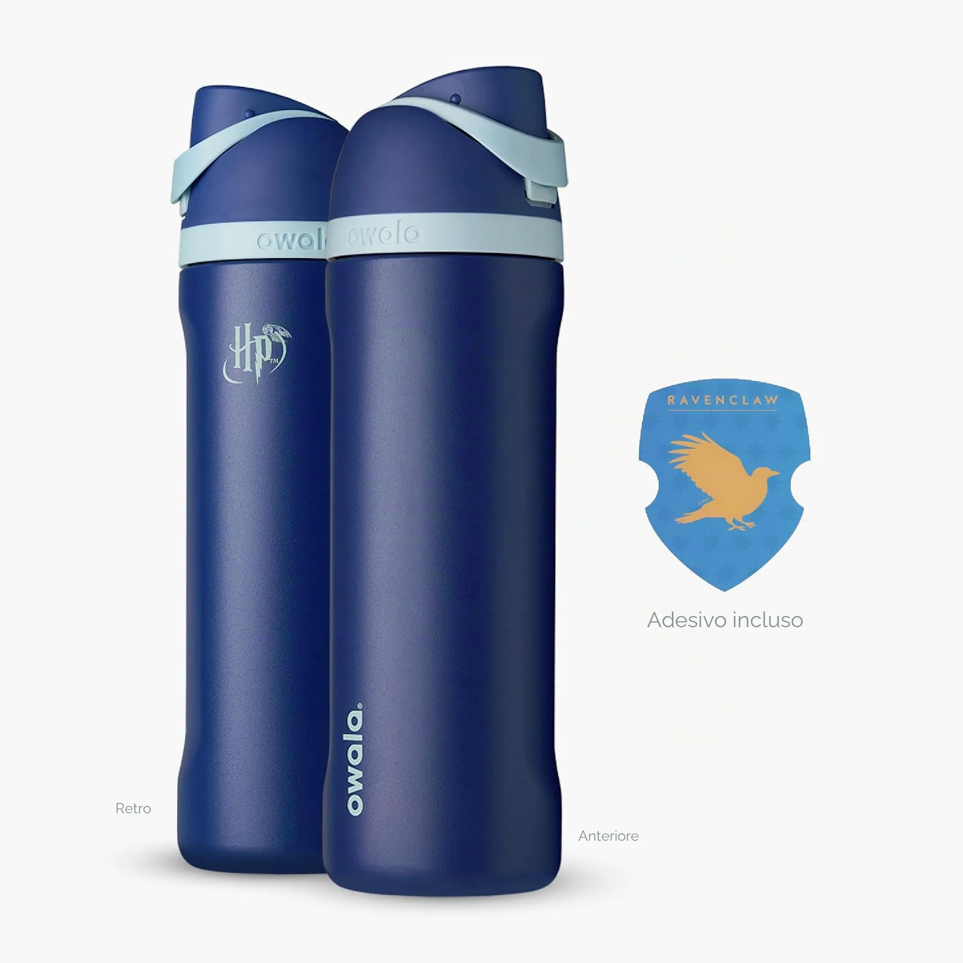 Owala Borraccia termica FreeSip di Harry Potter in acciaio inox con cannuccia, per sport e viaggi, senza BPA, 680,4 g, Corvonero