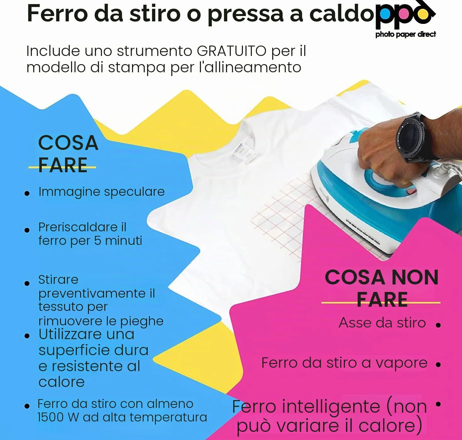 PPD A4 5 Fogli Di Carta Trasferibile Termoadesiva Per Inkjet - T-Shirt E Tessuti Chiari - PPD-1-5