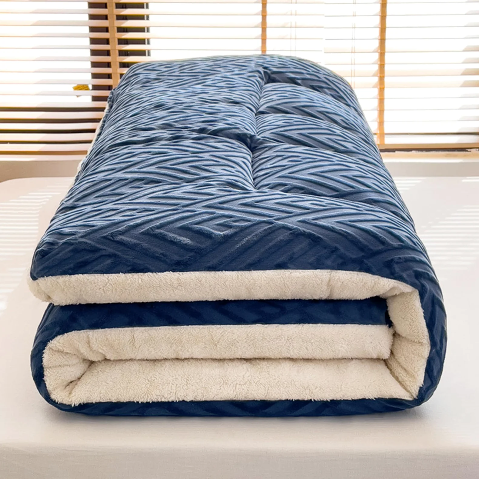 Materasso futon giapponese futon, pieghevole, arrotolabile, in cotone, per un giorno, portatile, per pavimento e divano letto