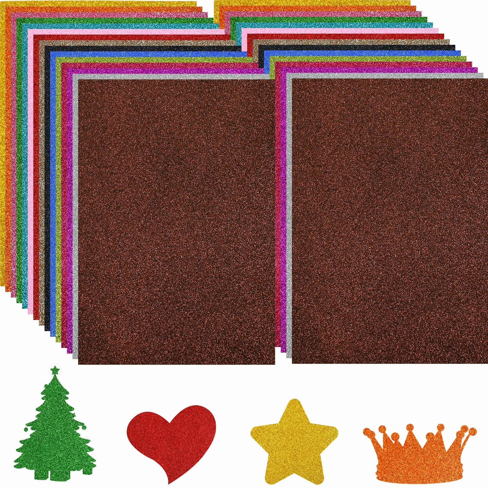 Fogli di Gomma Eva Glitterata 2 mm A4 Carta Colorata per Scrapbooking