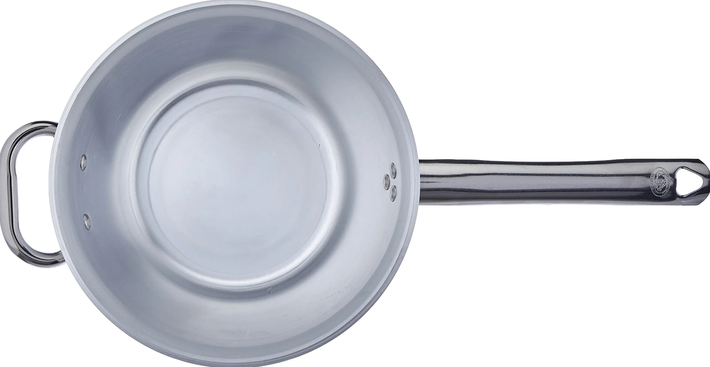 Pentole Agnelli, ALMR1165PI24, Paiolo per Polenta con Manico Tubolare Inox e Fondo per Induzione, Alluminio, Bianco