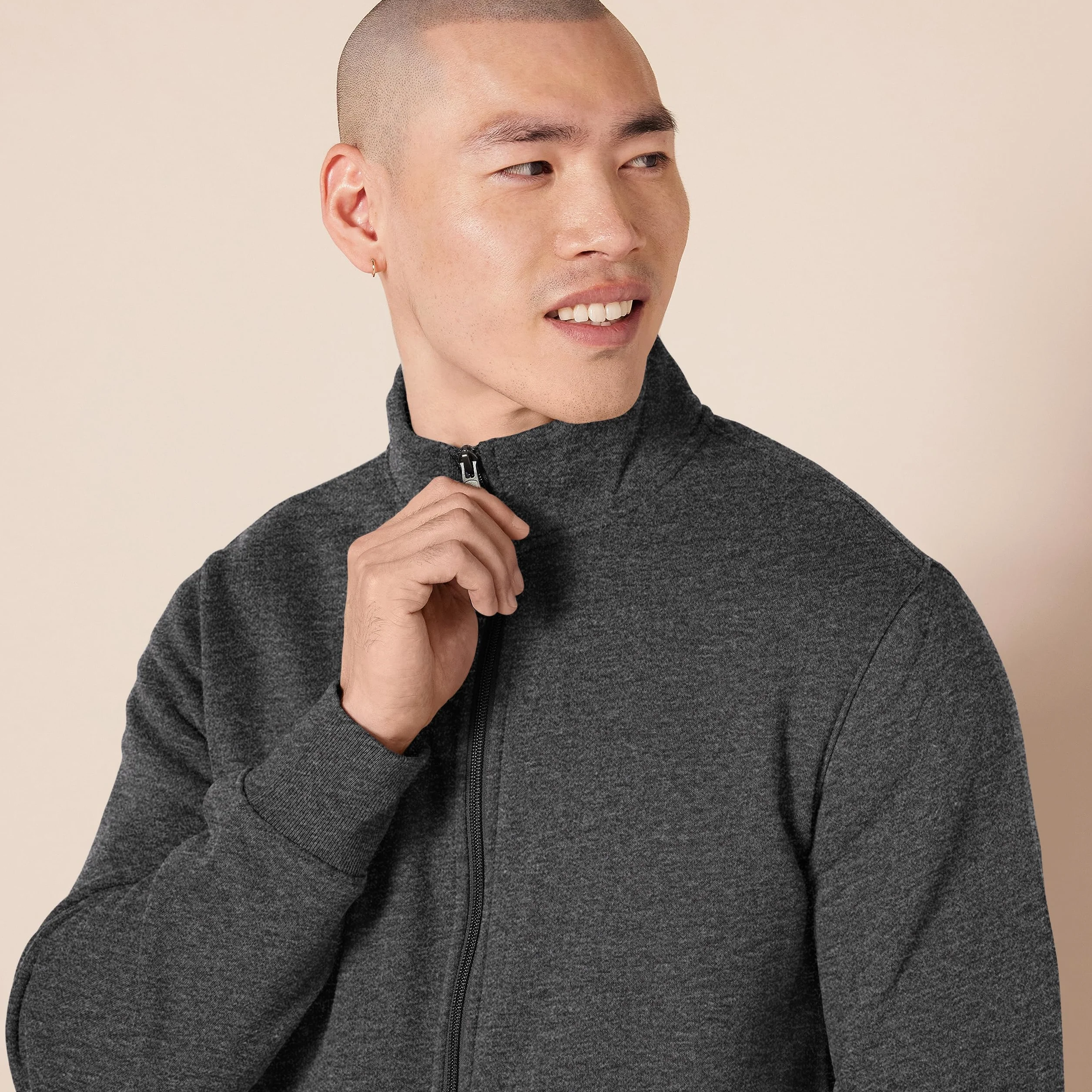 Amazon Essentials Felpa in Pile con Zip e Collo a Lupetto Uomo