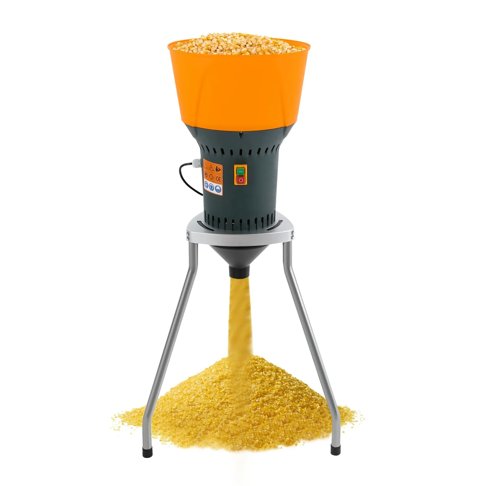 Macinino elettrico per cereali 19000RPM 220V con 5 setacci Macinino professionale per cereali secchi come frumento, mais, orzo Ideale per uso domestico e fattoria per la preparazione di mangime per