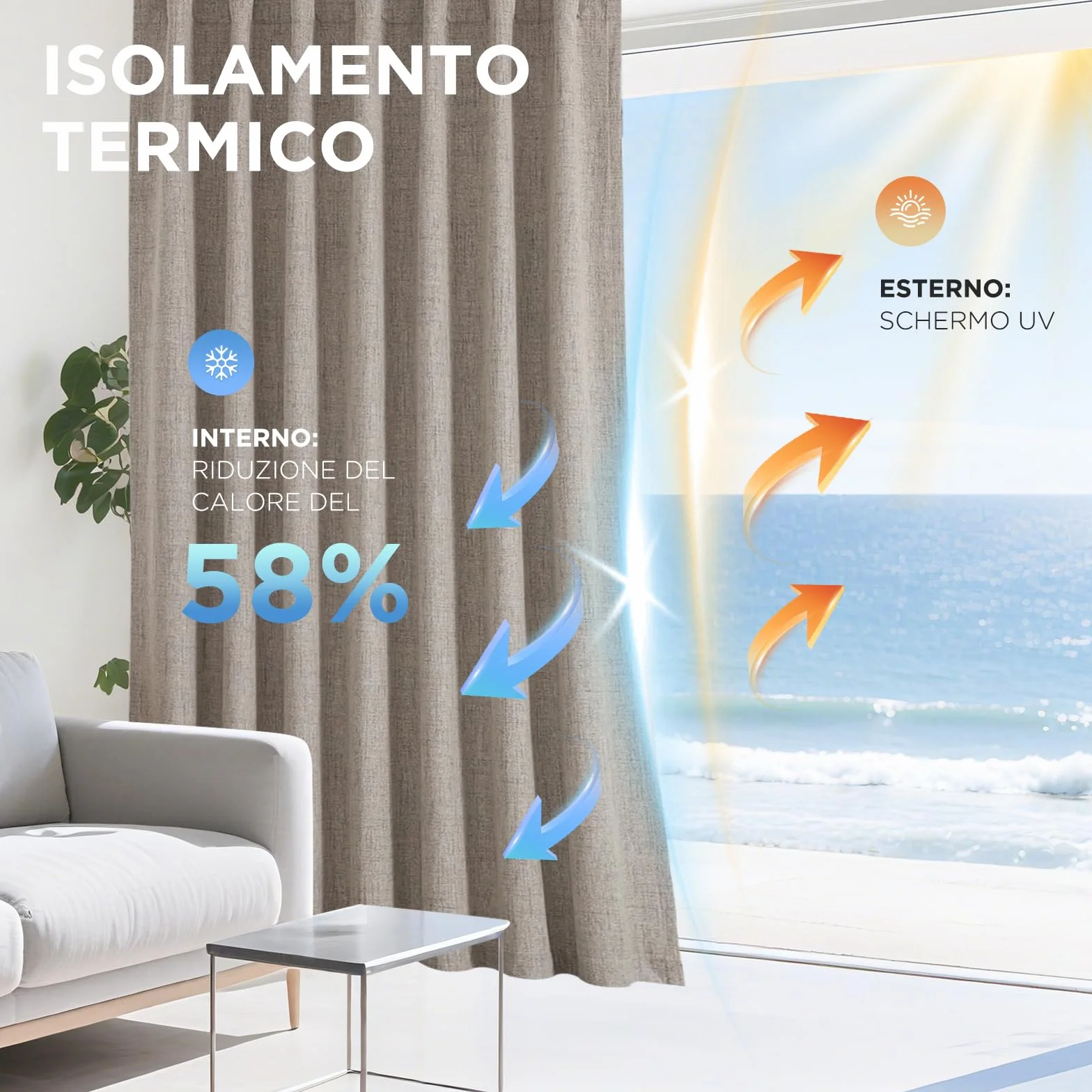 Joydeco 100% Tende Oscuranti per Interni 2 Pezzi L 140 x A 260 CM, Lino Tende Termiche con Passanti Nascosti per Soggiorno Moderne Cameretta Bambini Camera da Letto Blackout Curtains, Lino