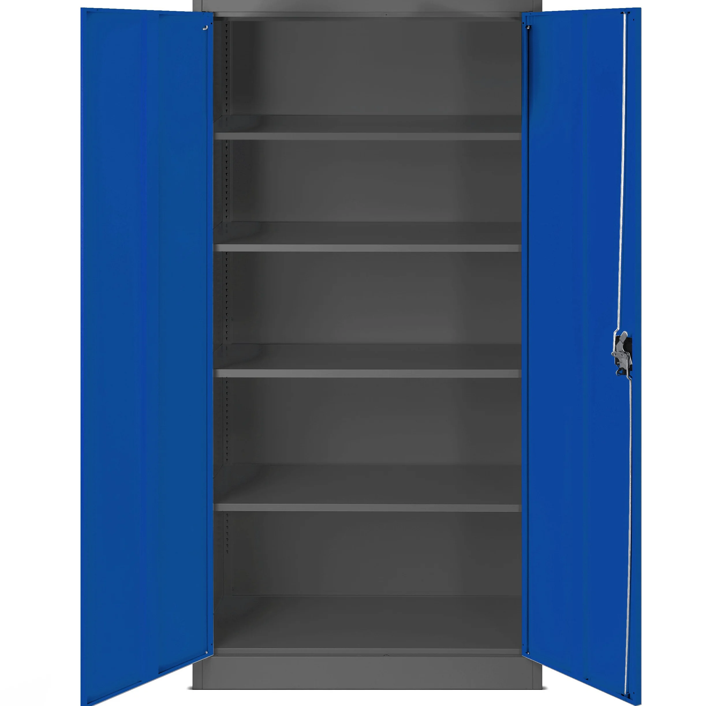 Jan Nowak Set di 3 Armadio da Ufficio C001 Archivio per Officina in Metallo Verniciato a polvere Chiudibile 185 cm x 90 cm x 40 cm (Antracite-Blu)