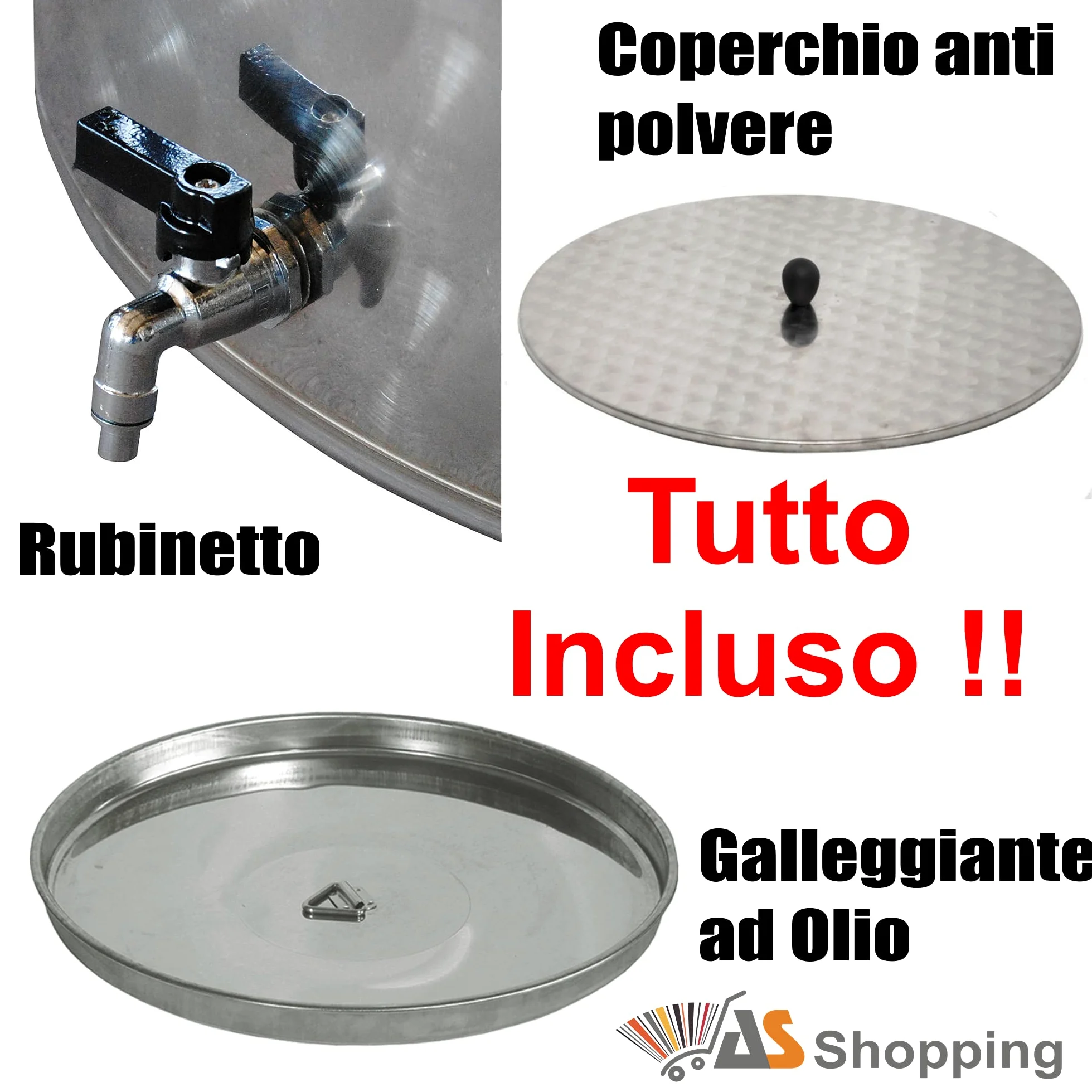 Serbatoio Contenitore Inox per Vino con Galleggiante Olio da 50 a 1000 lt (100)