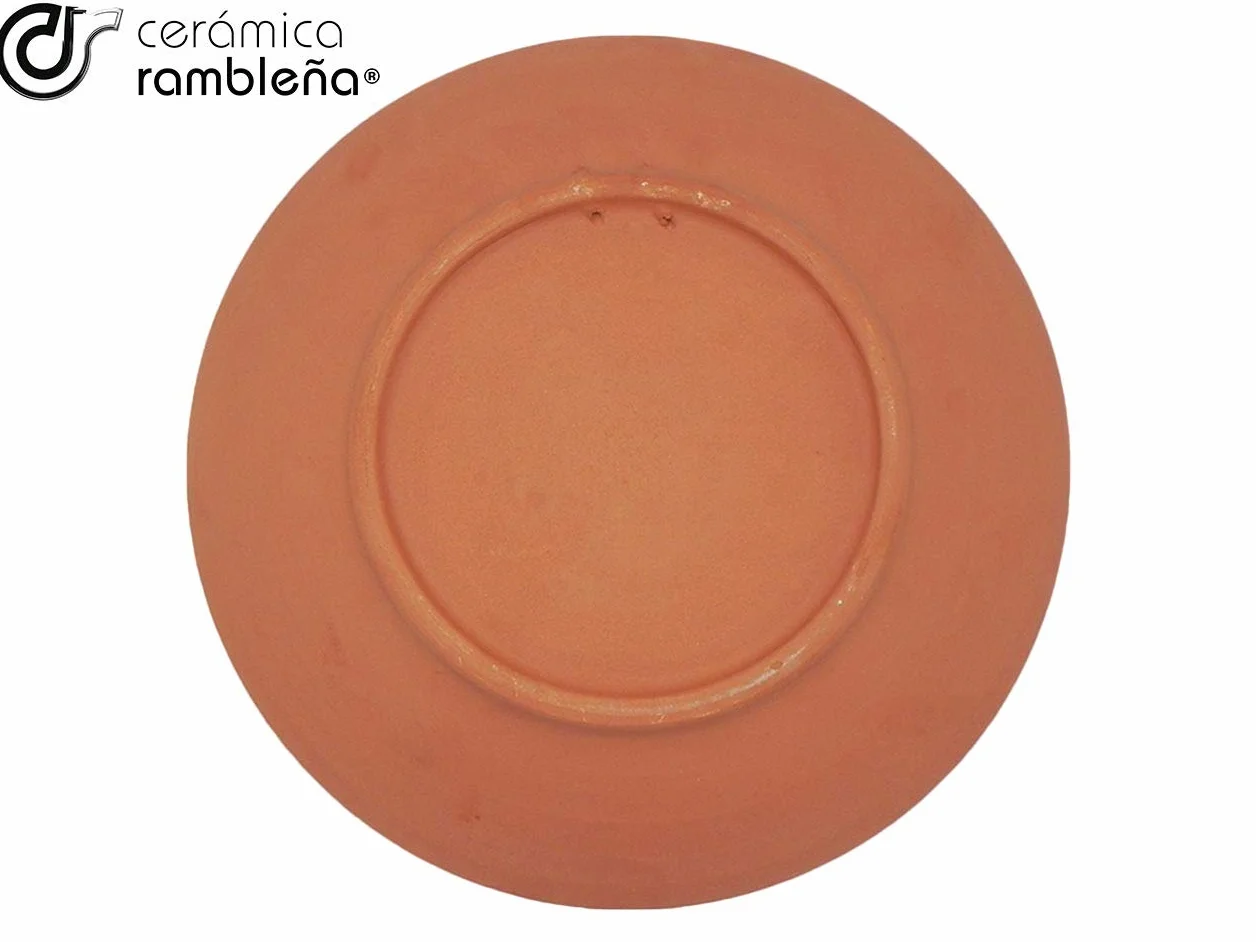 Piatto decorativo da parete in ceramica fatto a mano 35x35x6 cm Giallo Bianco Verde