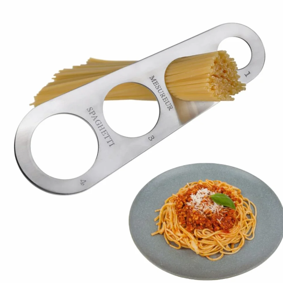 Misuratore di Spaghetti in Acciaio Inox 4 Fori, Gadget Porzioni Pasta