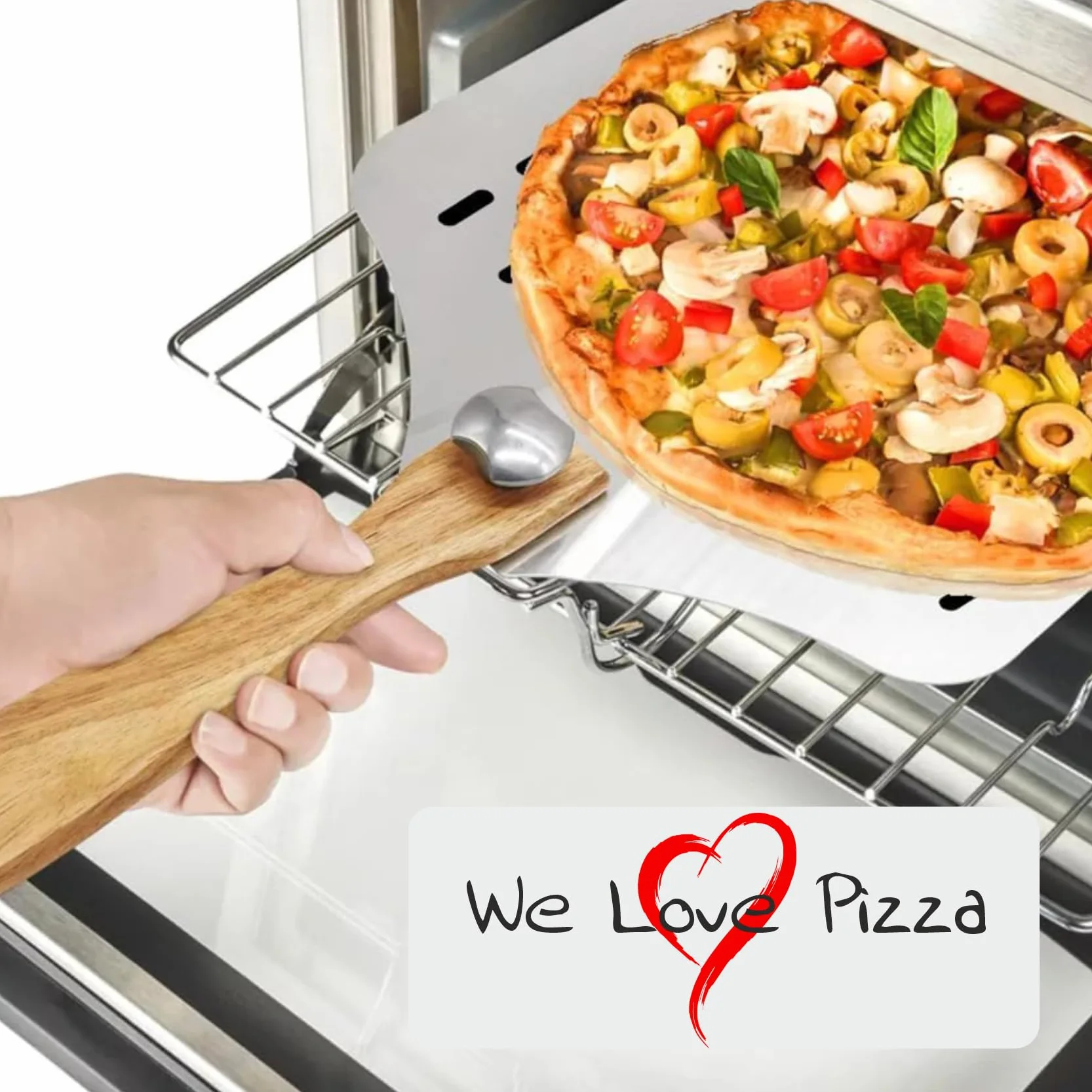 Antech Pizza Officina Pala per Pizza Forata in Alluminio Leggero con Manico Richiudibile – 4 kg – Foratura Professionale
