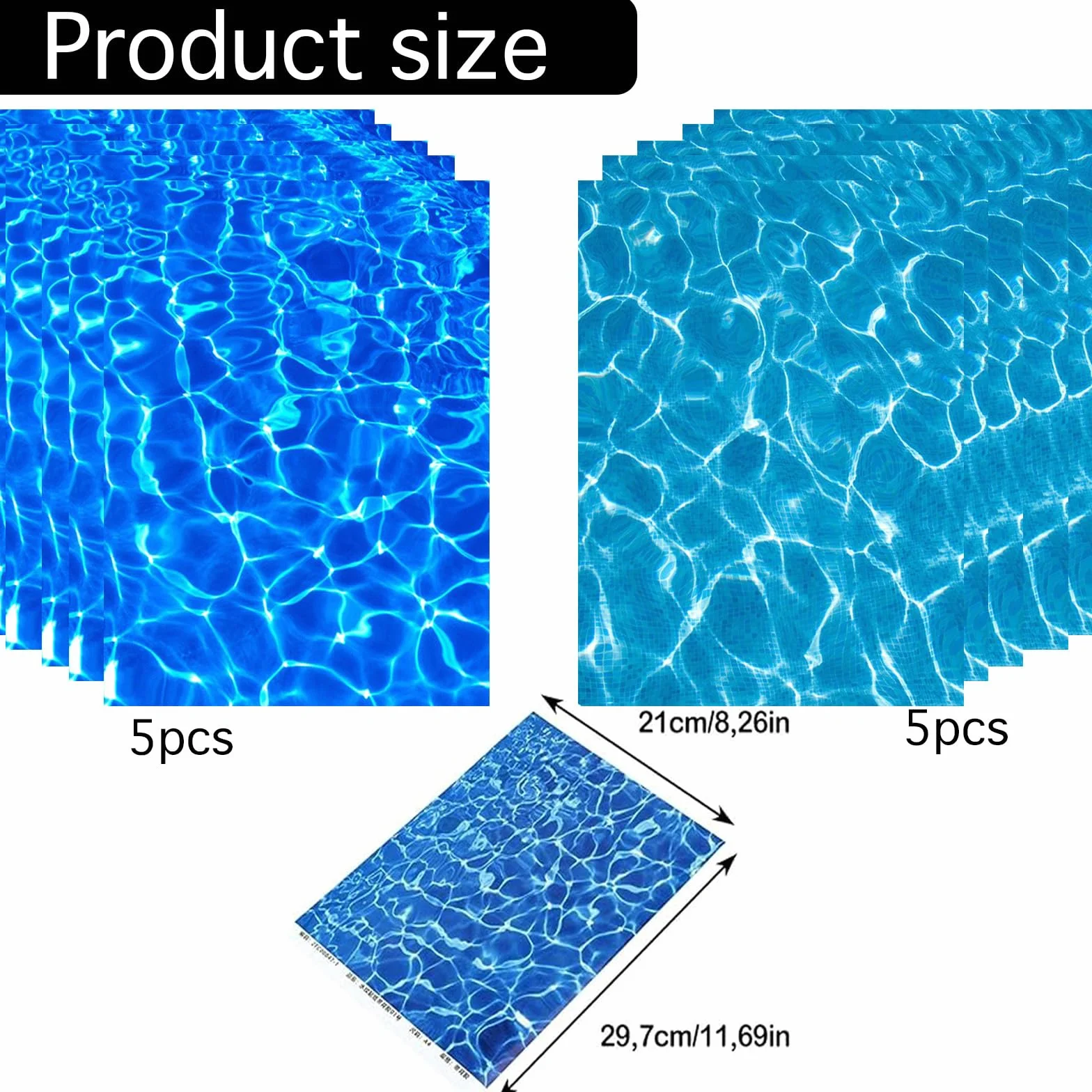 Fiume Presepe Carta Effetto Acqua Blu 29.5x21 cm Adesivi autoadesivi Effetto Acqua ondulata