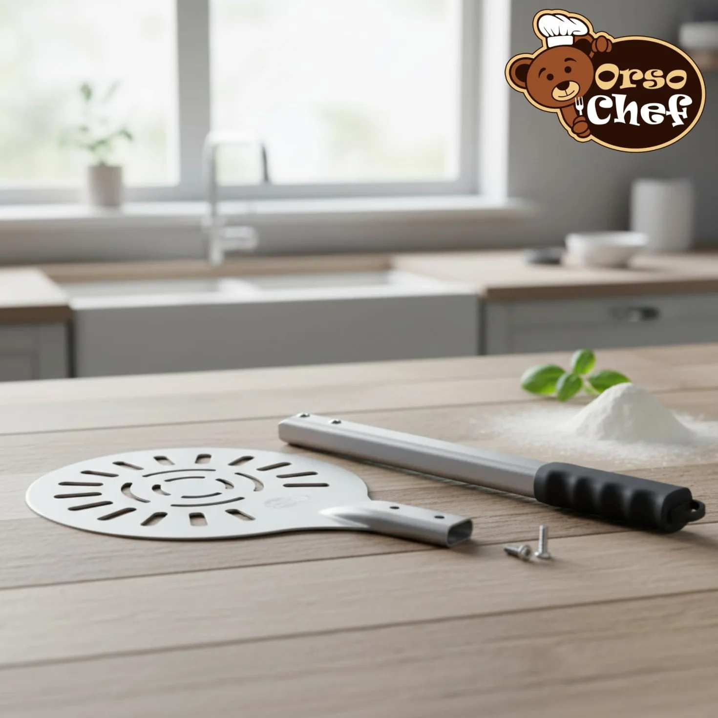 Paletta Gira Pizza Forata Alluminio Ø25 cm Leggera Antigraffio Forno Domestico