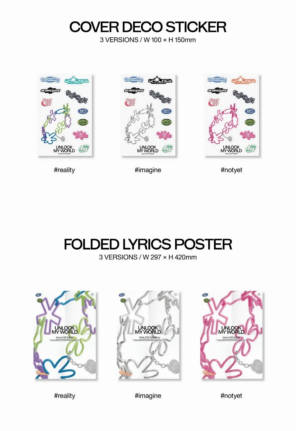 fromis_9 - Vol.1 Unlock My World CD (3 versions SET)