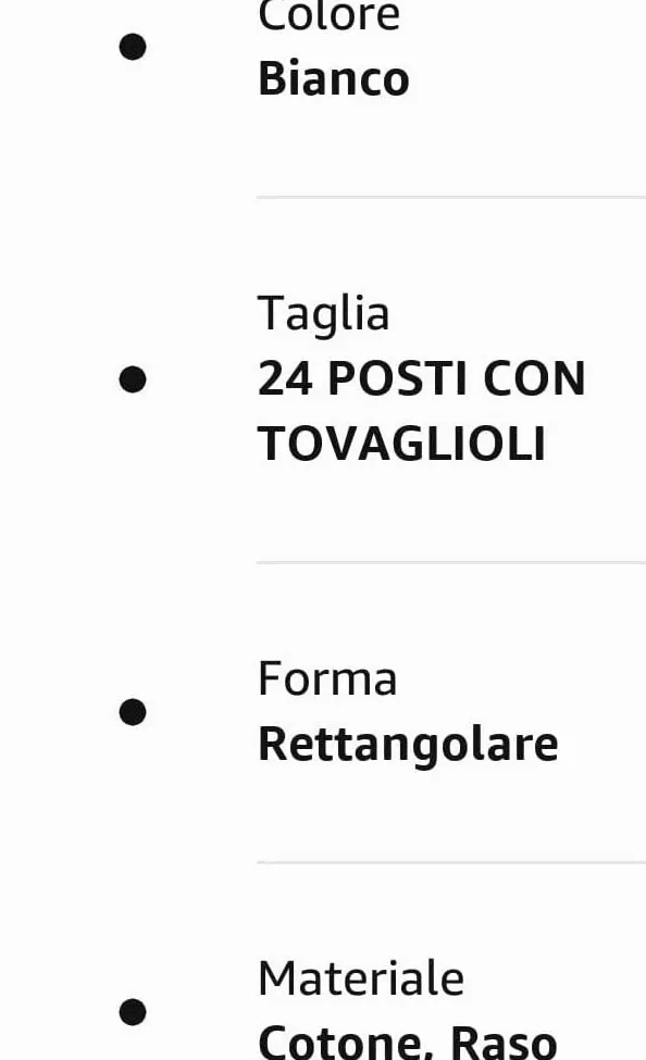 Botticelli Damina TOVAGLIA DA TAVOLA ELEGANTE TINTA UNITA IN PURO COTONE 100% RASO (24 POSTI CON TOVAGLIOLI, BIANCO) + Omaggio Set Da Cucina INTIMOEGIDIO
