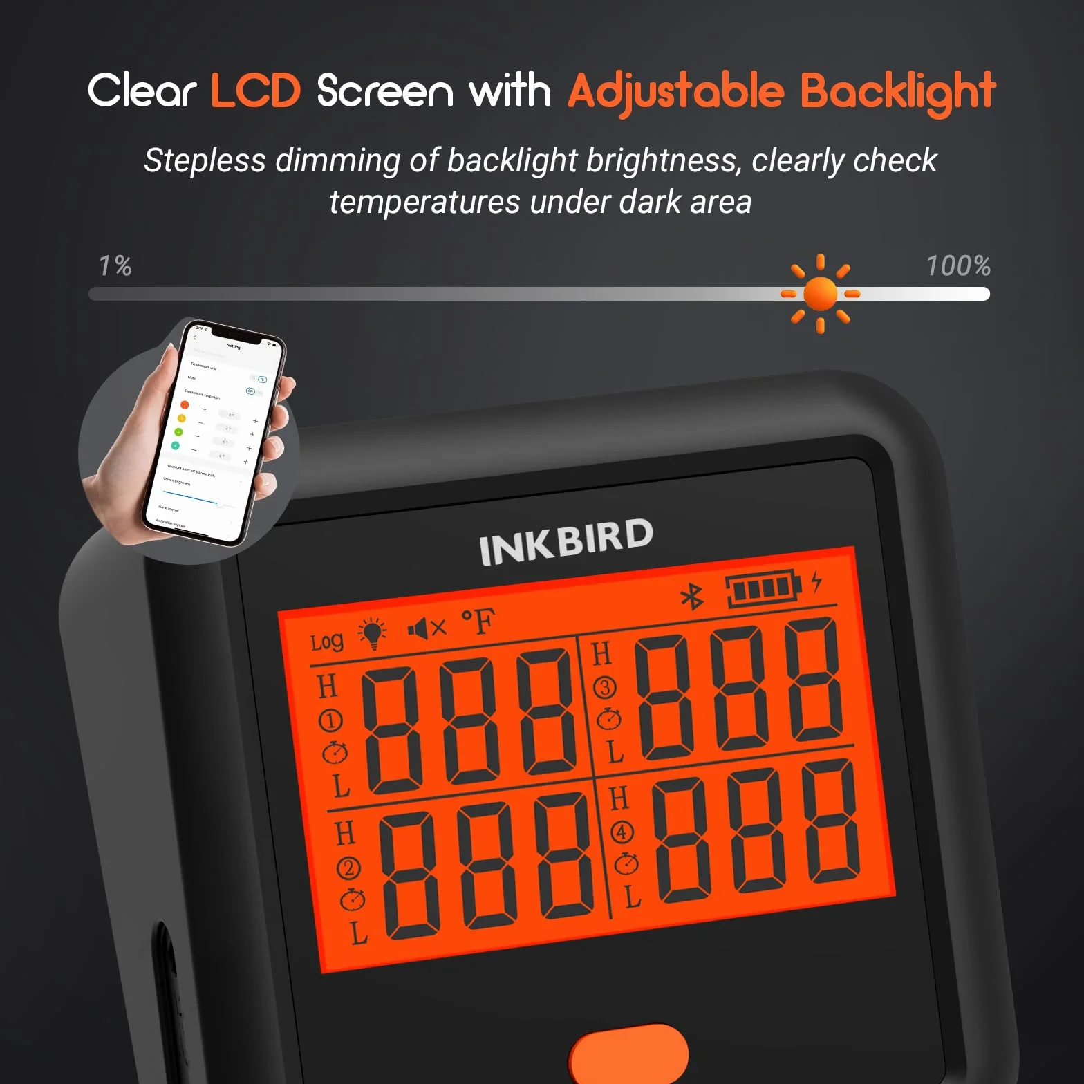 INKBIRD IDT-34C-B Termometro Barbecue Bluetooth 4 sonde