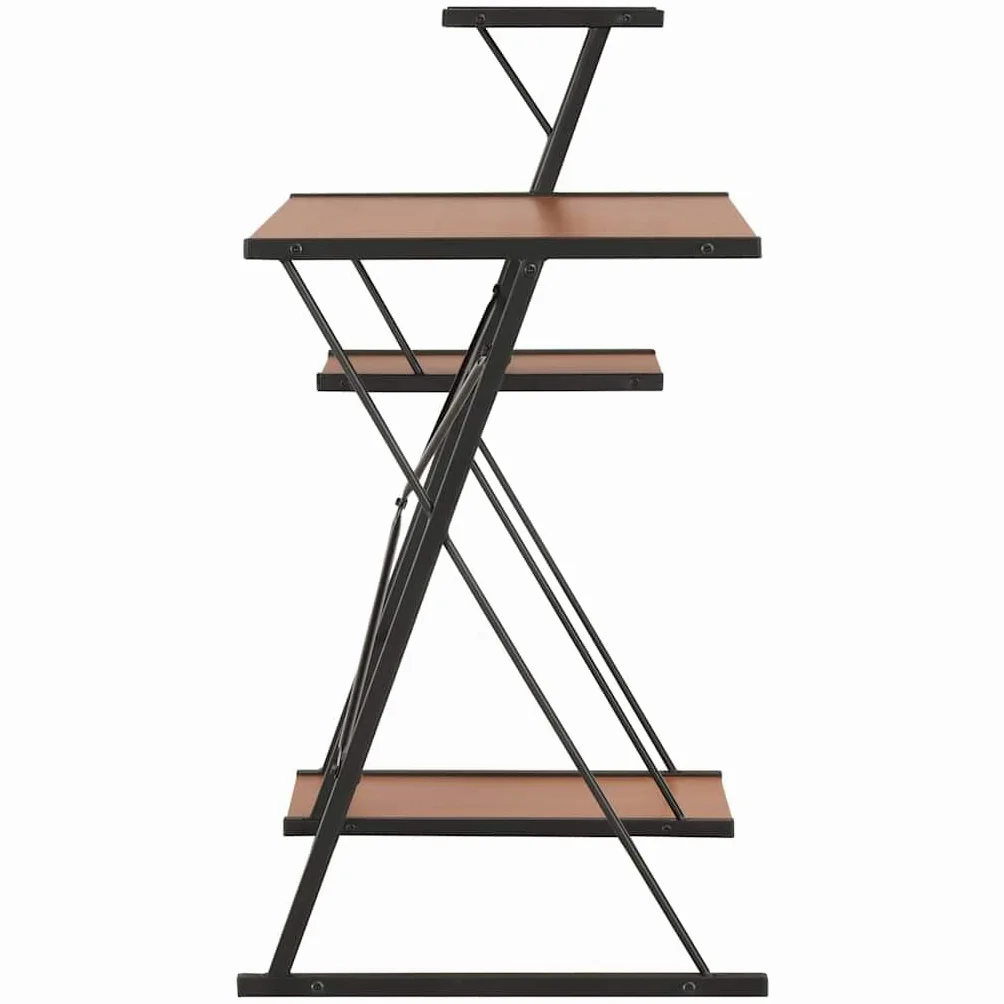 Scrivania con scaffale, 116 x 50 x 93 cm, per computer portatile, monitor e documenti, struttura in acciaio verniciato a polvere, spazio per raccoglitori
