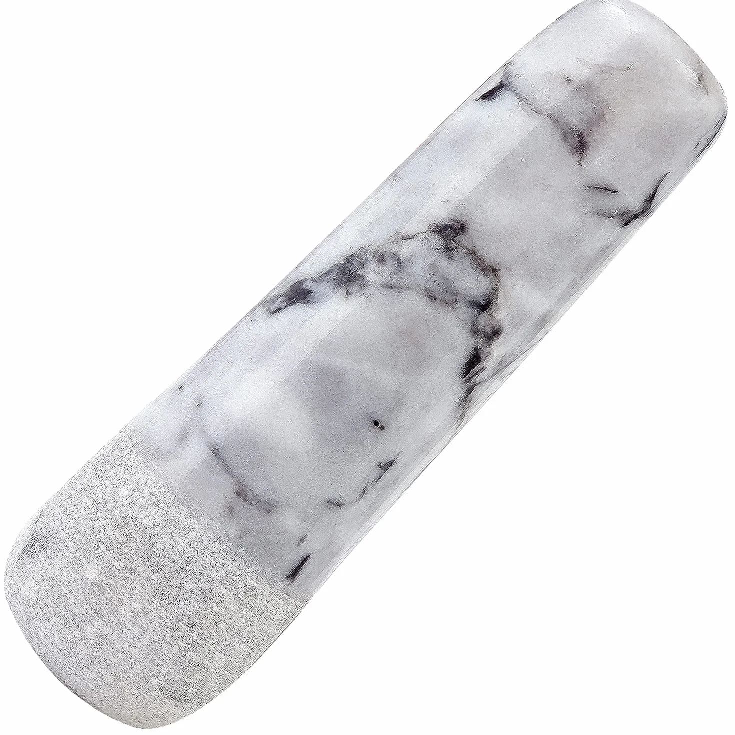 Pestello di ricambio in marmo, 13,5 cm, pietra lucida grigio chiaro bianco