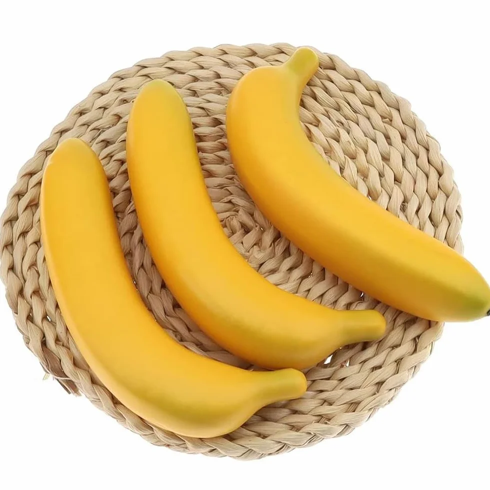LATRAT banana artificiale realistica 10 pezzi decorazione frutta finta feste festival