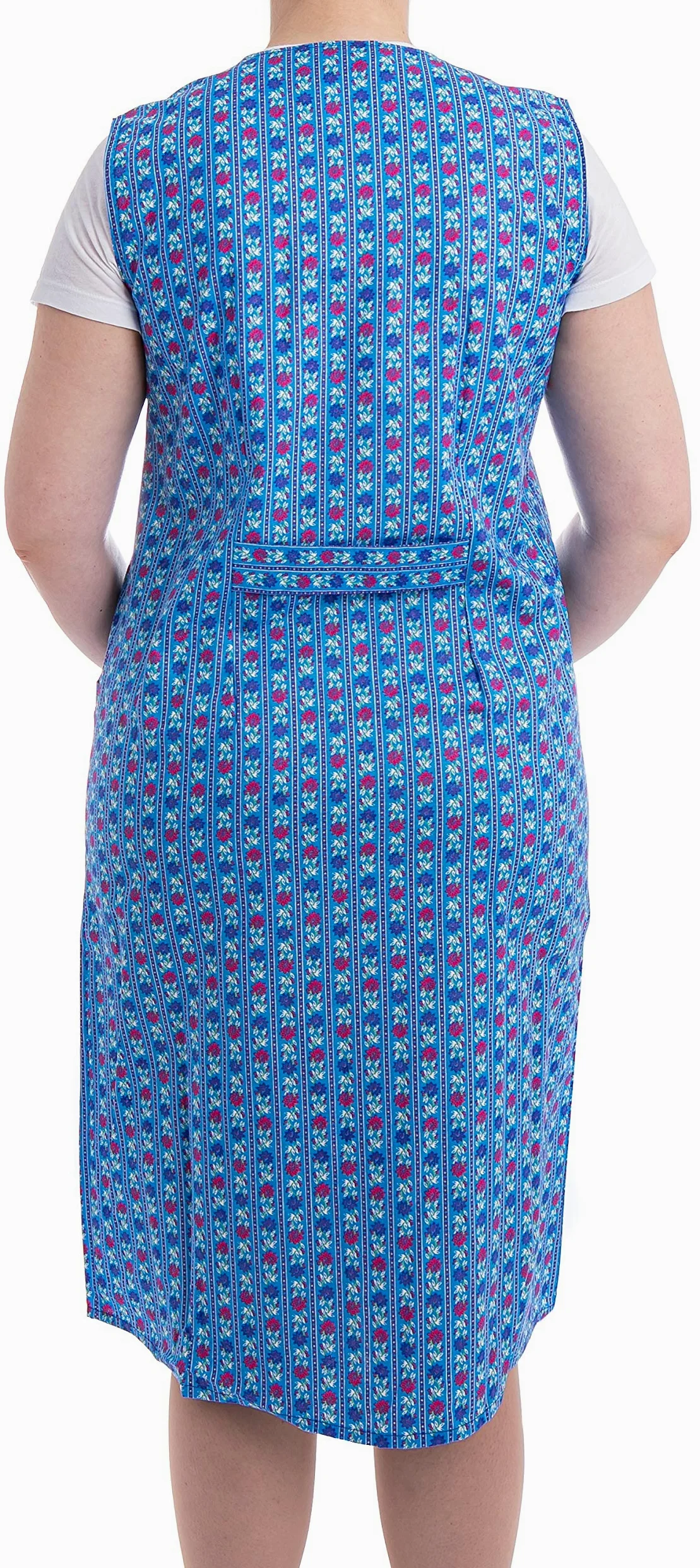 Grembiule Bottoni Donna Lungo 100% Cotone Senza Maniche