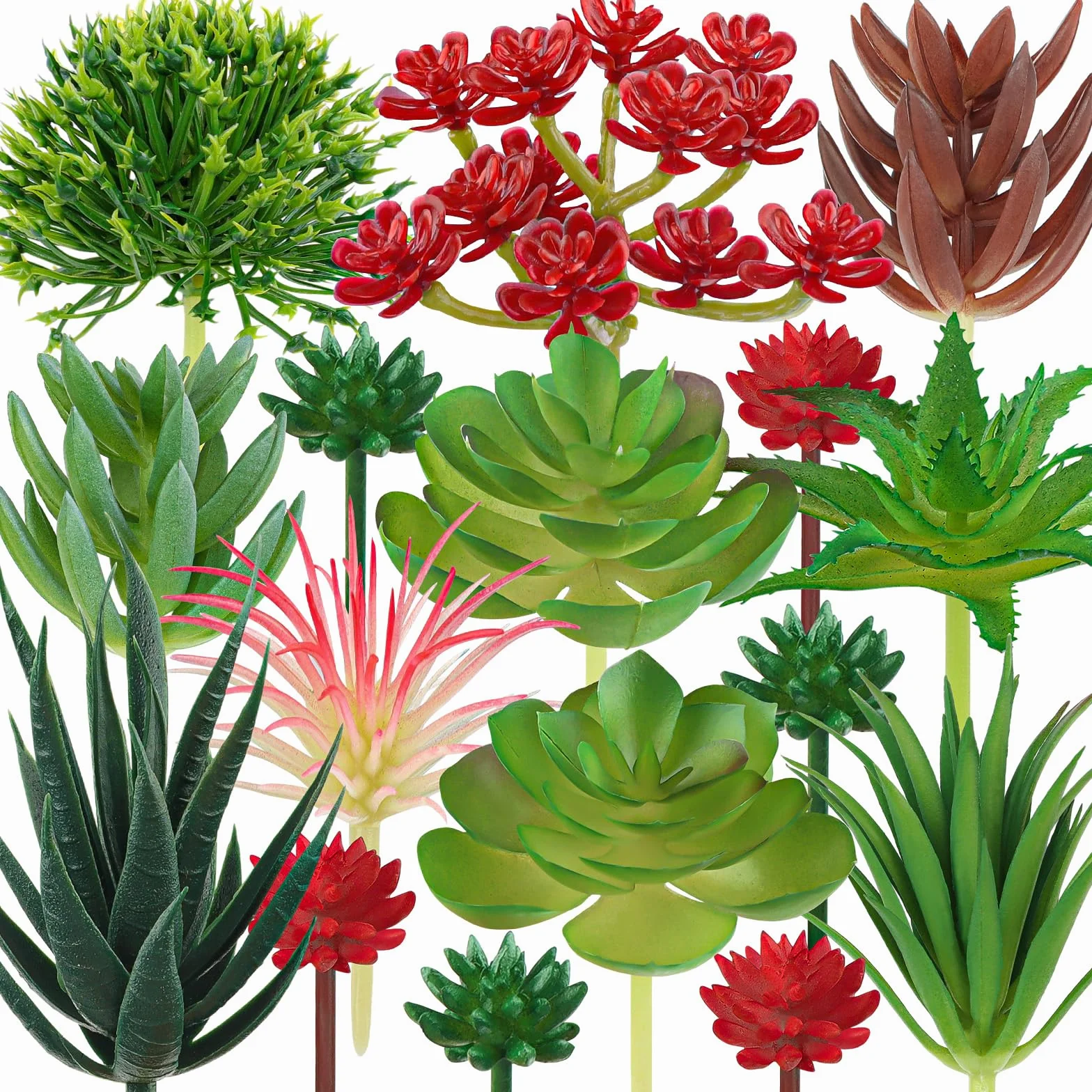 QUOZUO Pianta Finta 16pcs Finte Succulente Piante Grasse Artificiali per Decorazioni Casa
