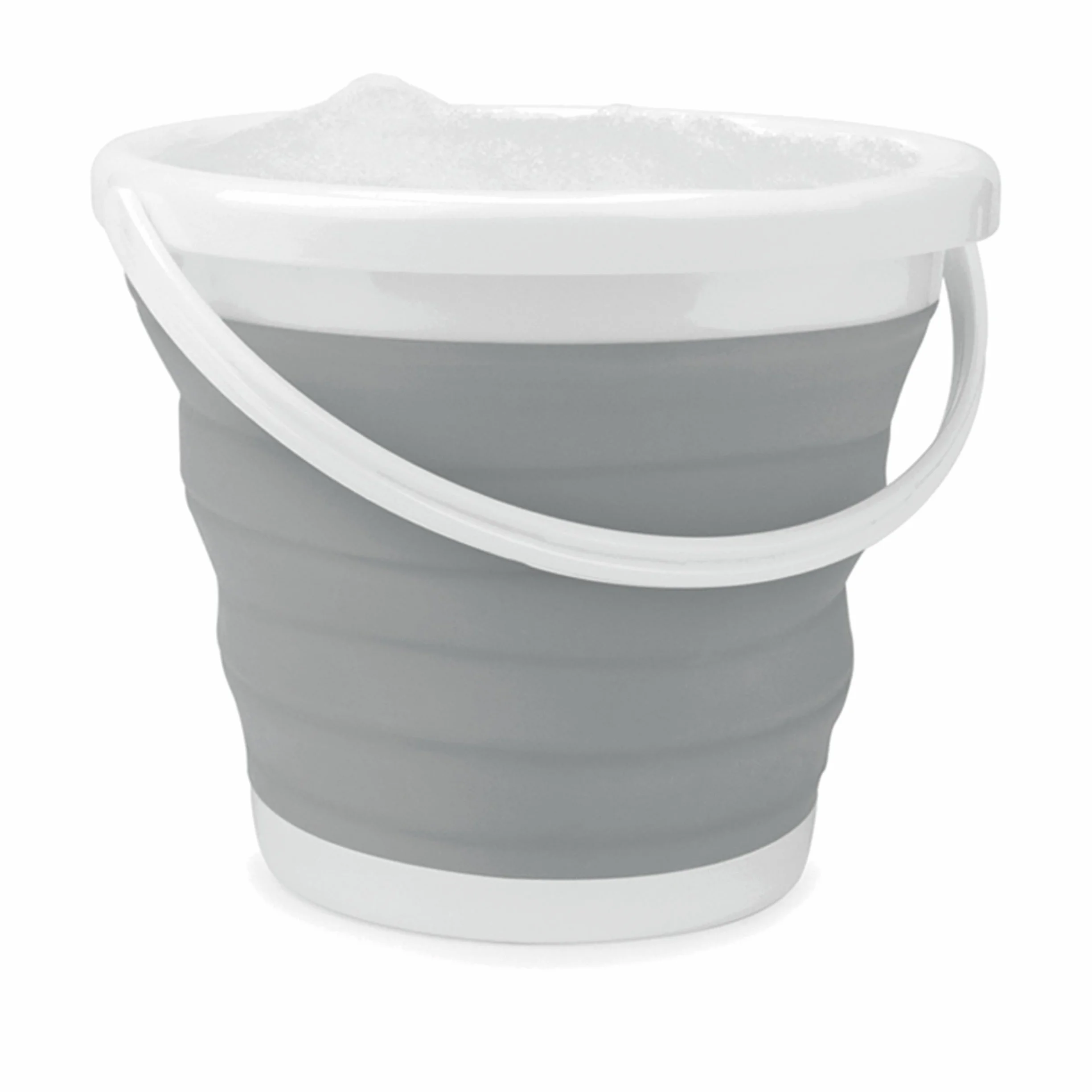 Beldray LA028495GRY Secchio Pieghevole - Vasca Pieghevole Per Stoccaggio Compatto, Uso Interno/Esterno, Pulizia Auto, Plastica Facile Da Pulire Con Maniglia, 10 L, Grigio