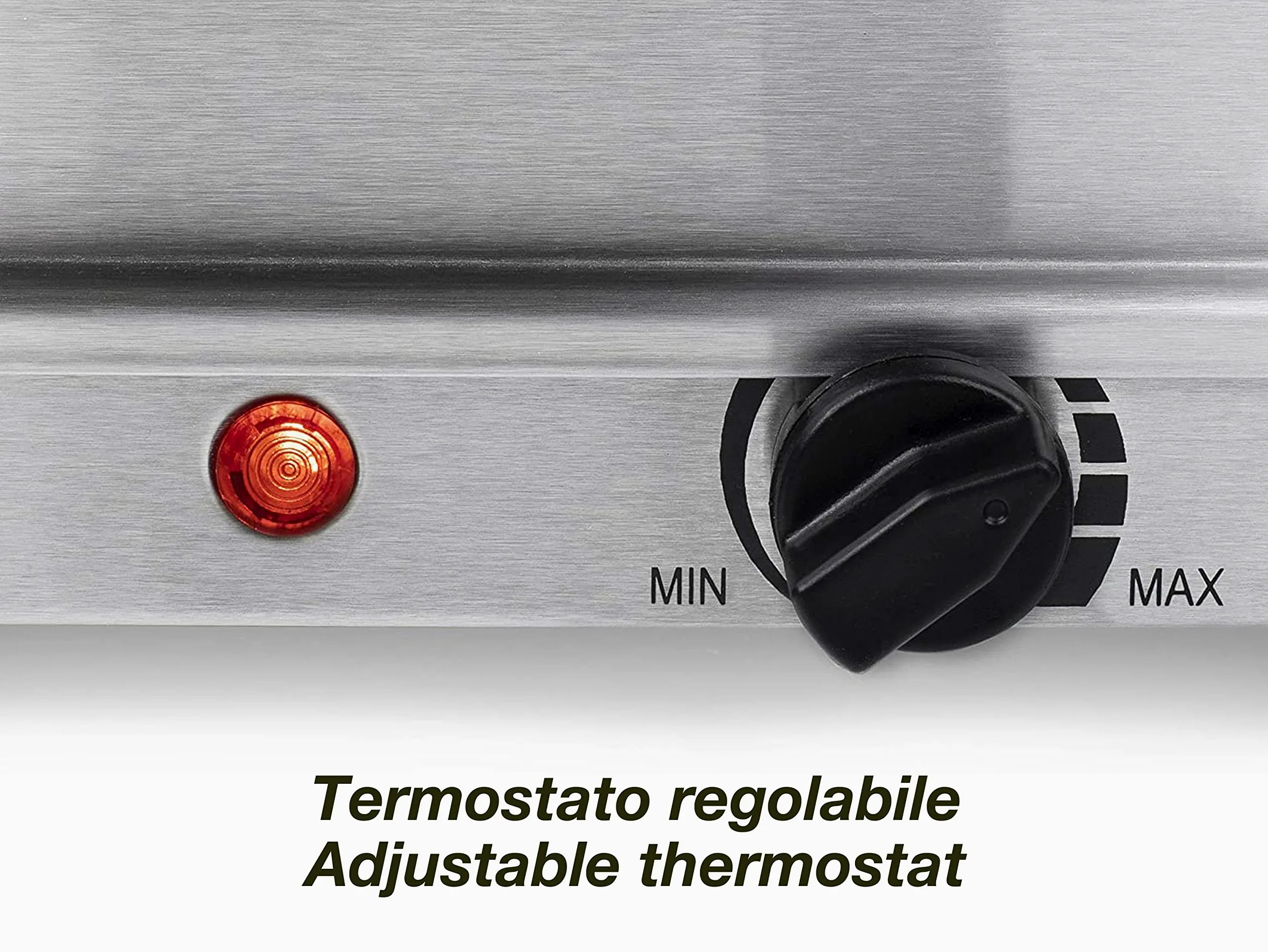 Beper P101TEM001 Scaldavivande per buffet, Acciaio inossidabile, 4 vassoi rimovibili, Termostato per la temperatura, Luce funzionamento, Ideale per buffet