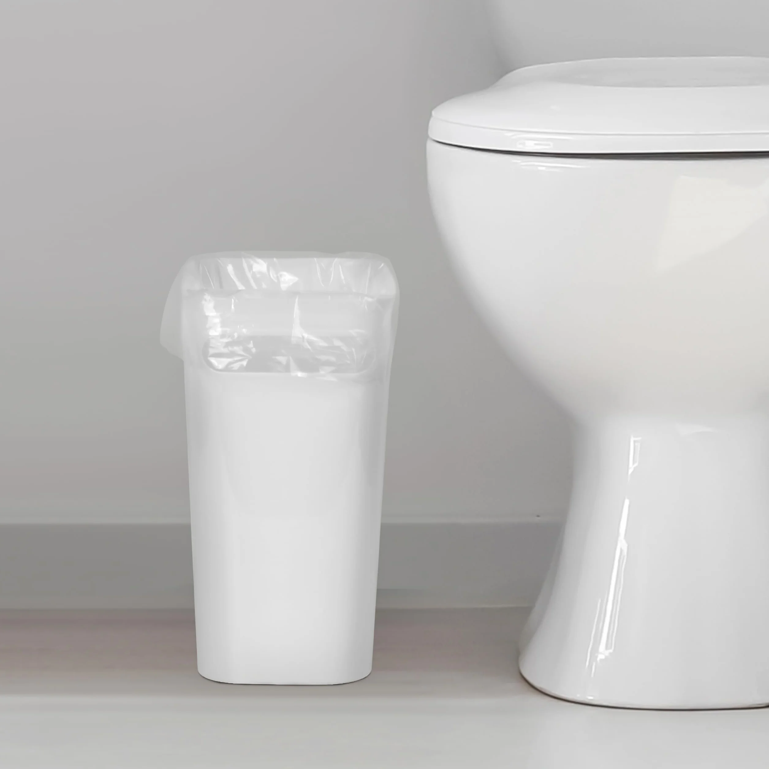 Bidone Pattumiera Bianco 6 l 4 Pezzi - Cestino Piccolo Plastica con Maniglie Integrate per Bagno, Cucina