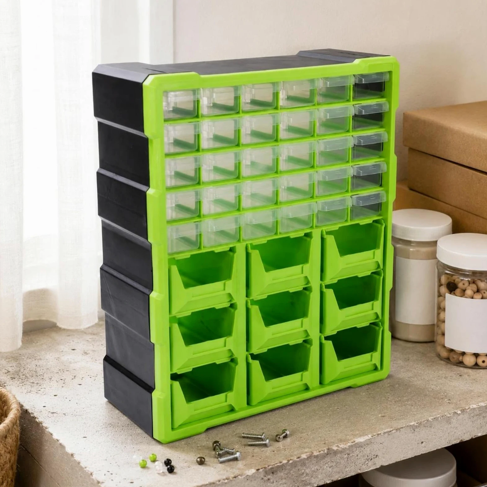 predolo Mobile Organizer Cassetti Trasparenti Leggero Organizer Viti Trasparente Multiuso Organizzatore Pezzi per Officina