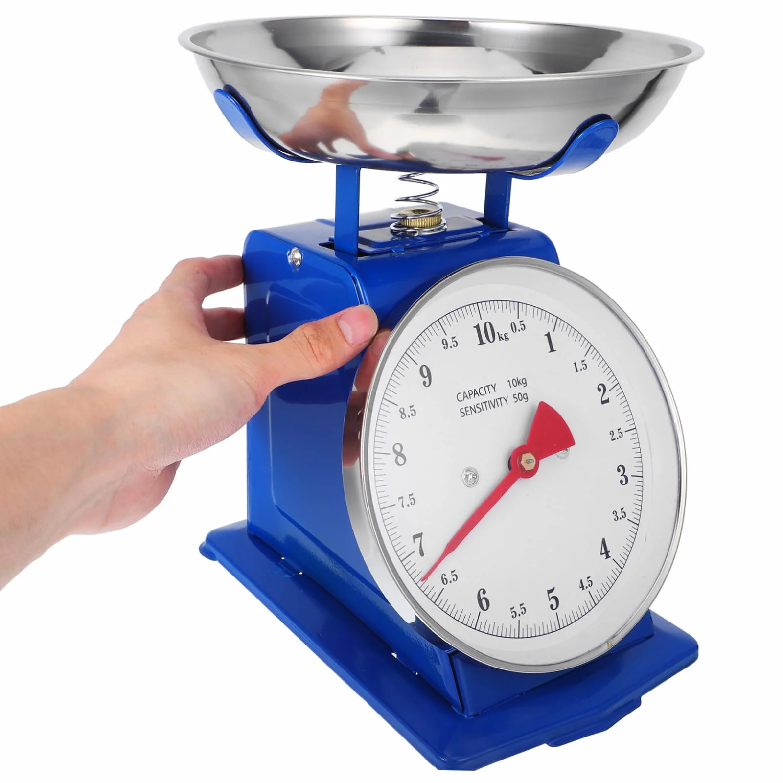 POPETPOP Bilancia Da Cucina Meccanica Per Alimenti: Bilancia Vintage in Acciaio Inossidabile Da 10 Kg Con Vassoio Staccabile Per La Cottura Al Forno E La Preparazione Dei Pasti, Display