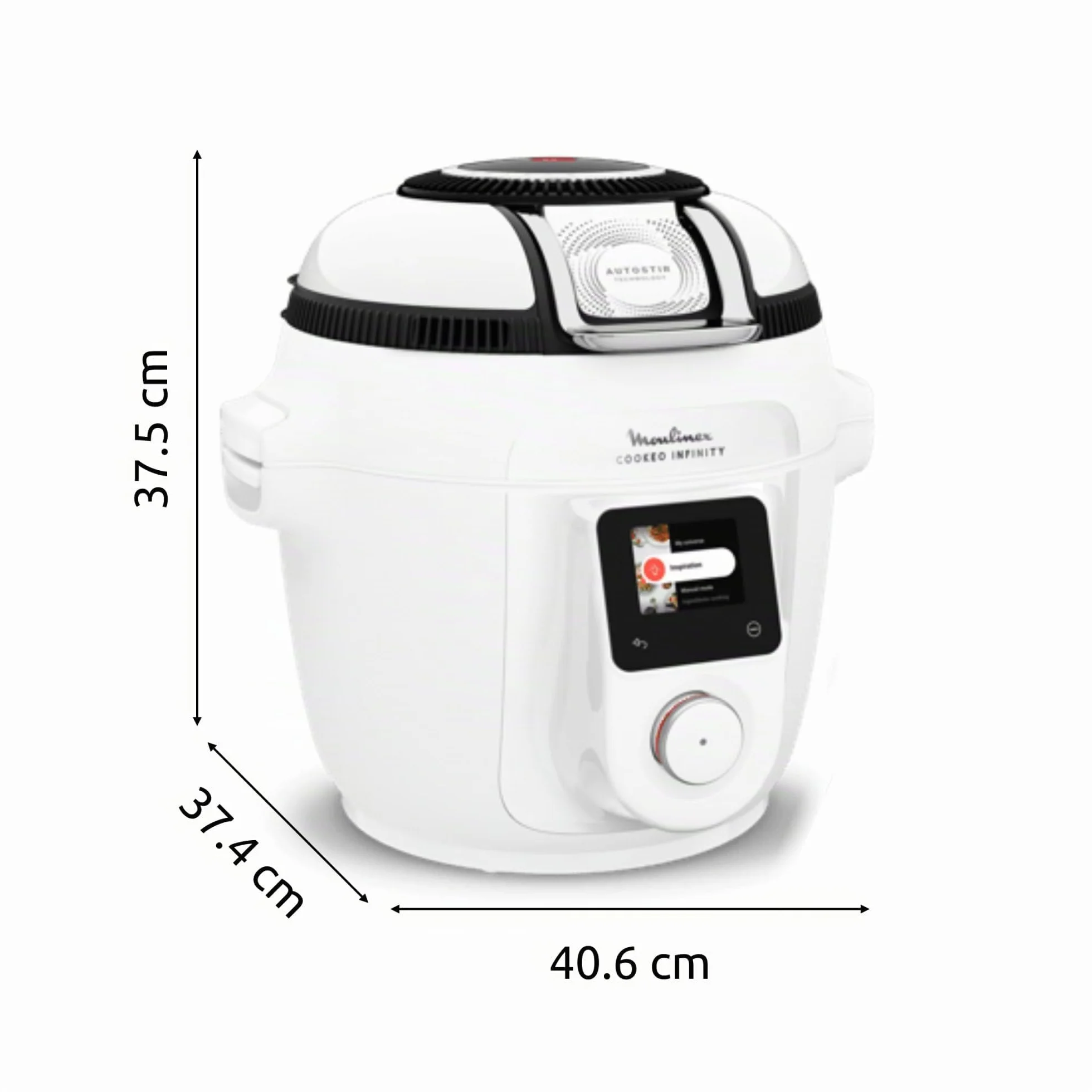 Moulinex Cookeo Infinity Multicooker con Pala Mescolatrice Automatica, 20 Modalità di Cottura, Pentola a Pressione, Friggitrice ad Aria, Cottura a Vapore, Schermo LED Wi-Fi