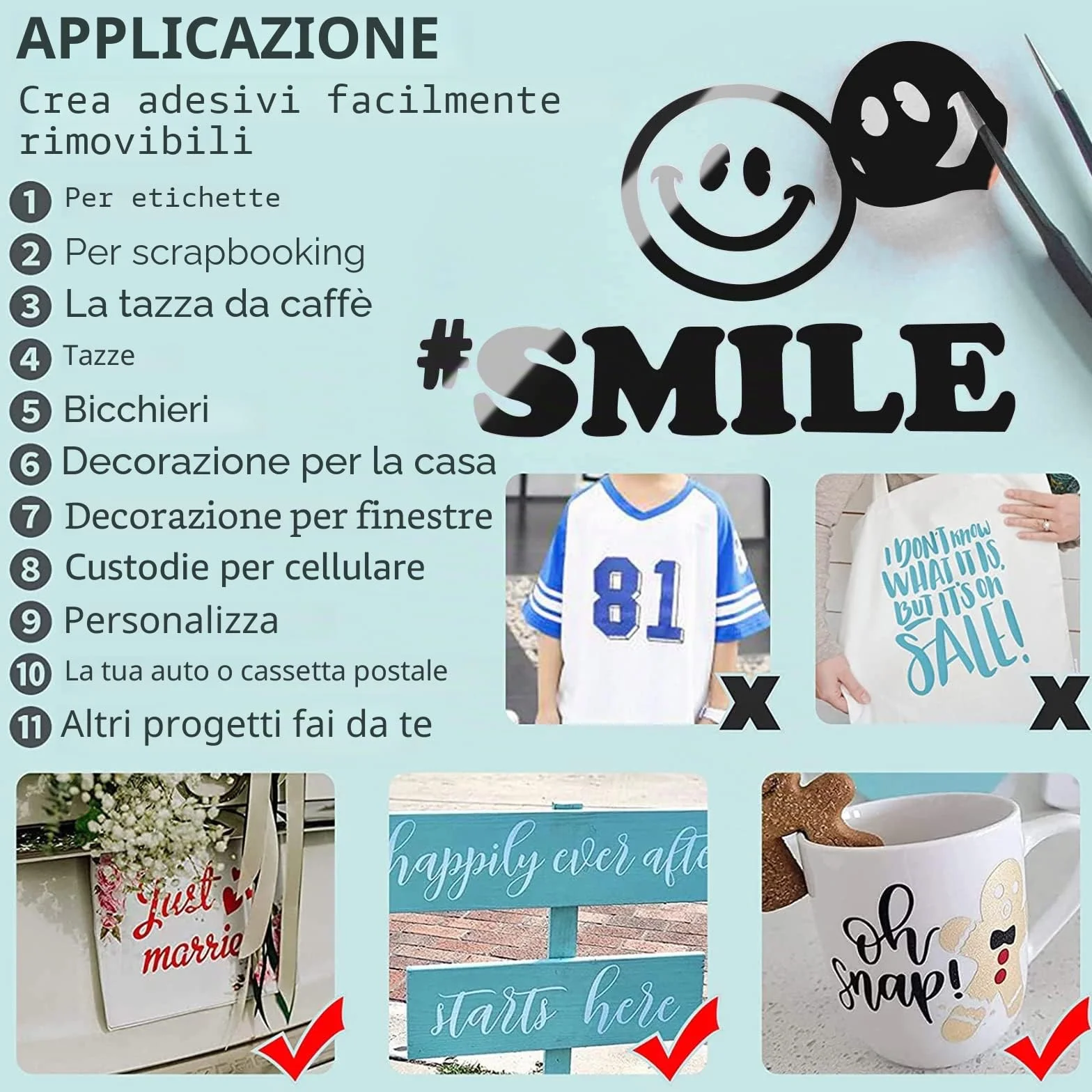 Lya Vinyl Vinile Adesivo Nero Lucido 30,5 x 152,4 cm per Cricut, Silhouette Cameo, Regali Fai Da Te, Tazza, Finestra, Ceramica, Plastica