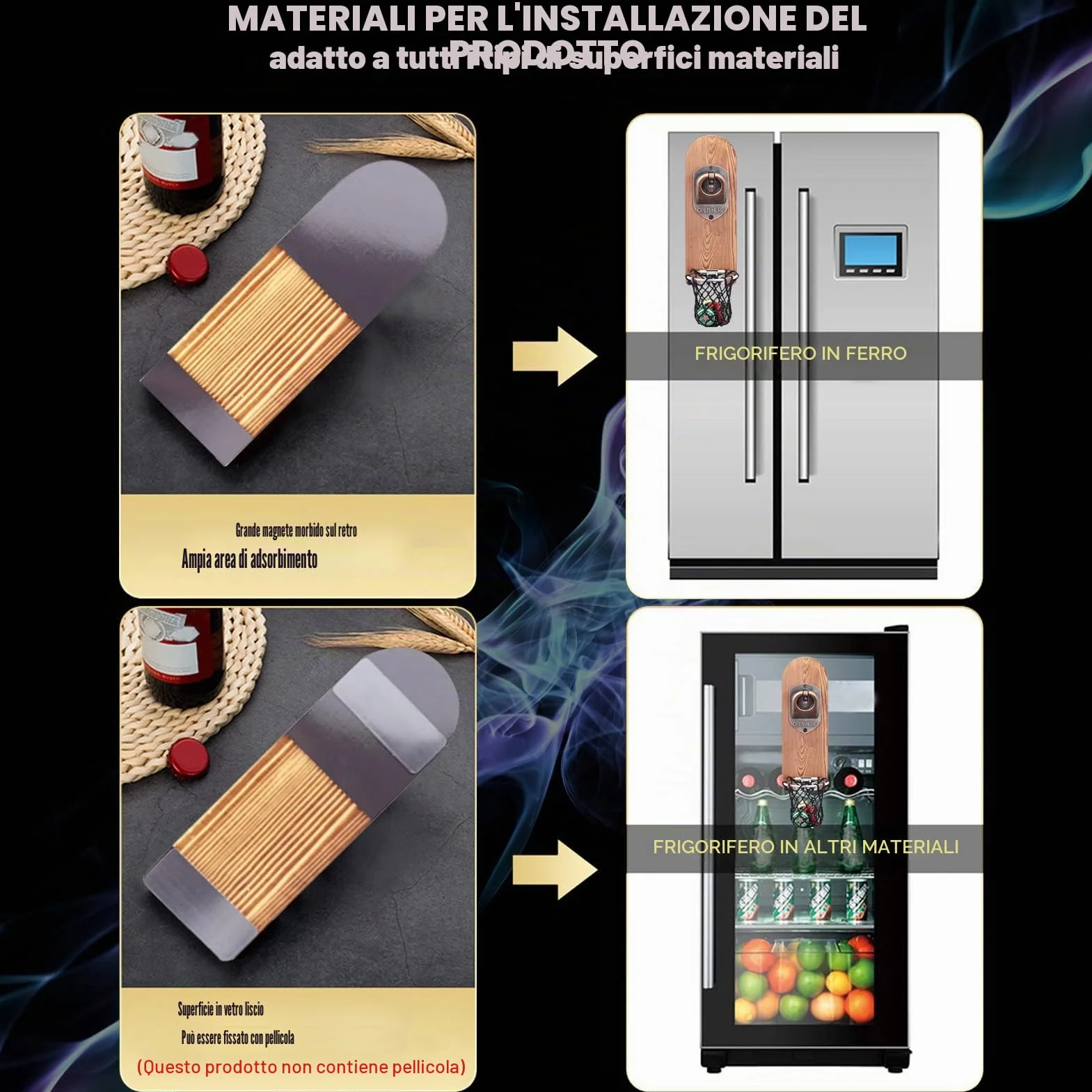 Apribottiglie Magnetico da Legno per Birra, Accessori Bar Esterno, Idee Regalo Uomo