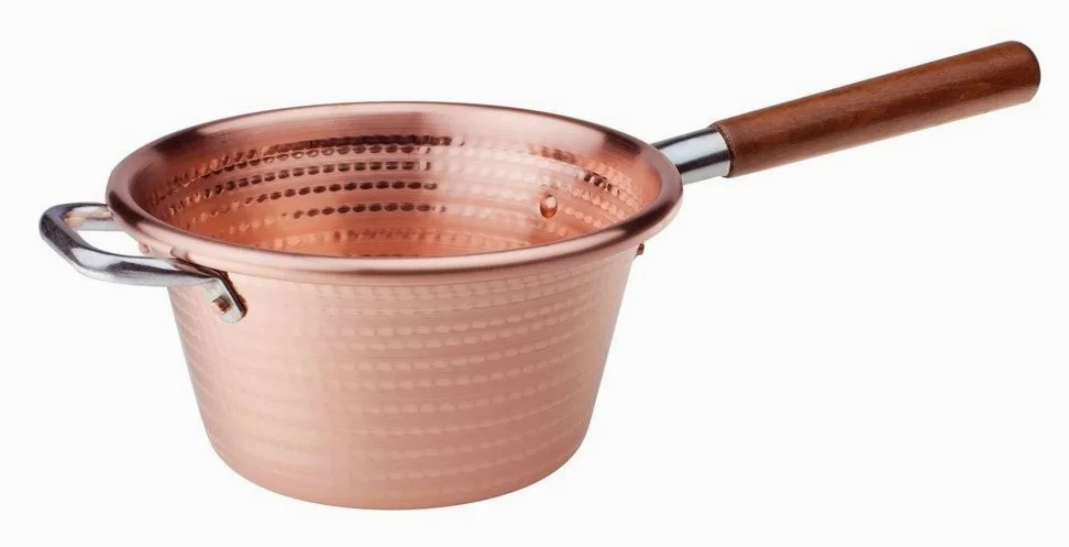 Pentole Agnelli COCM65M20 Paiolo con Manico in Legno, Rame, 20 cm