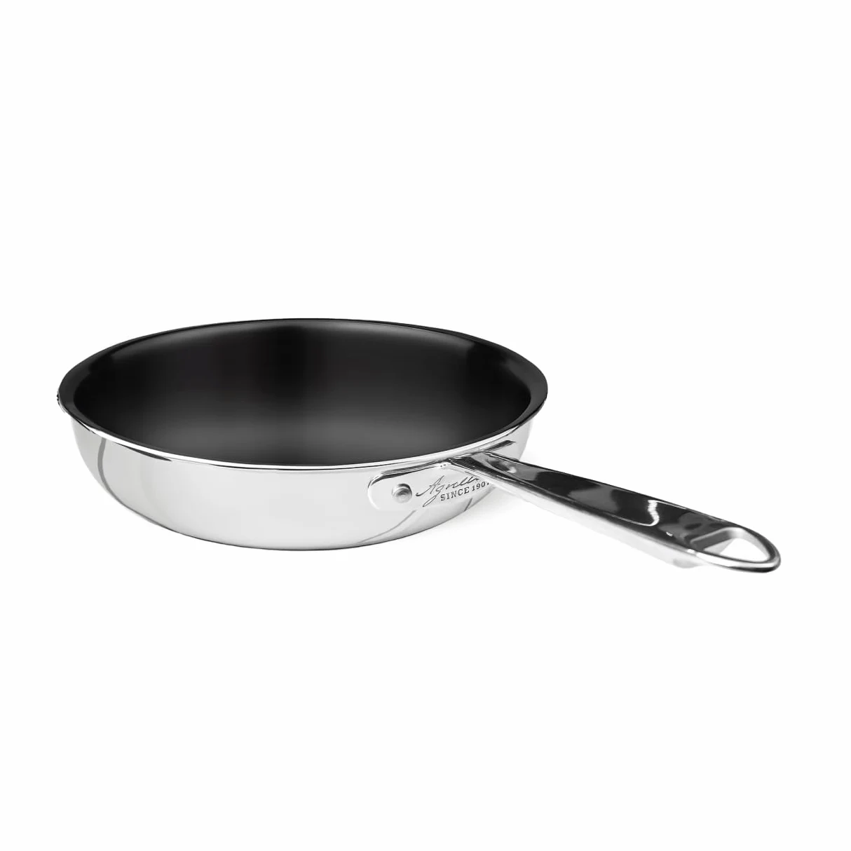Padella Svasata Alta in Alu-Inox 1907 2ply antiaderente PFAS Free, un manico, diam. 28cm Agnelli