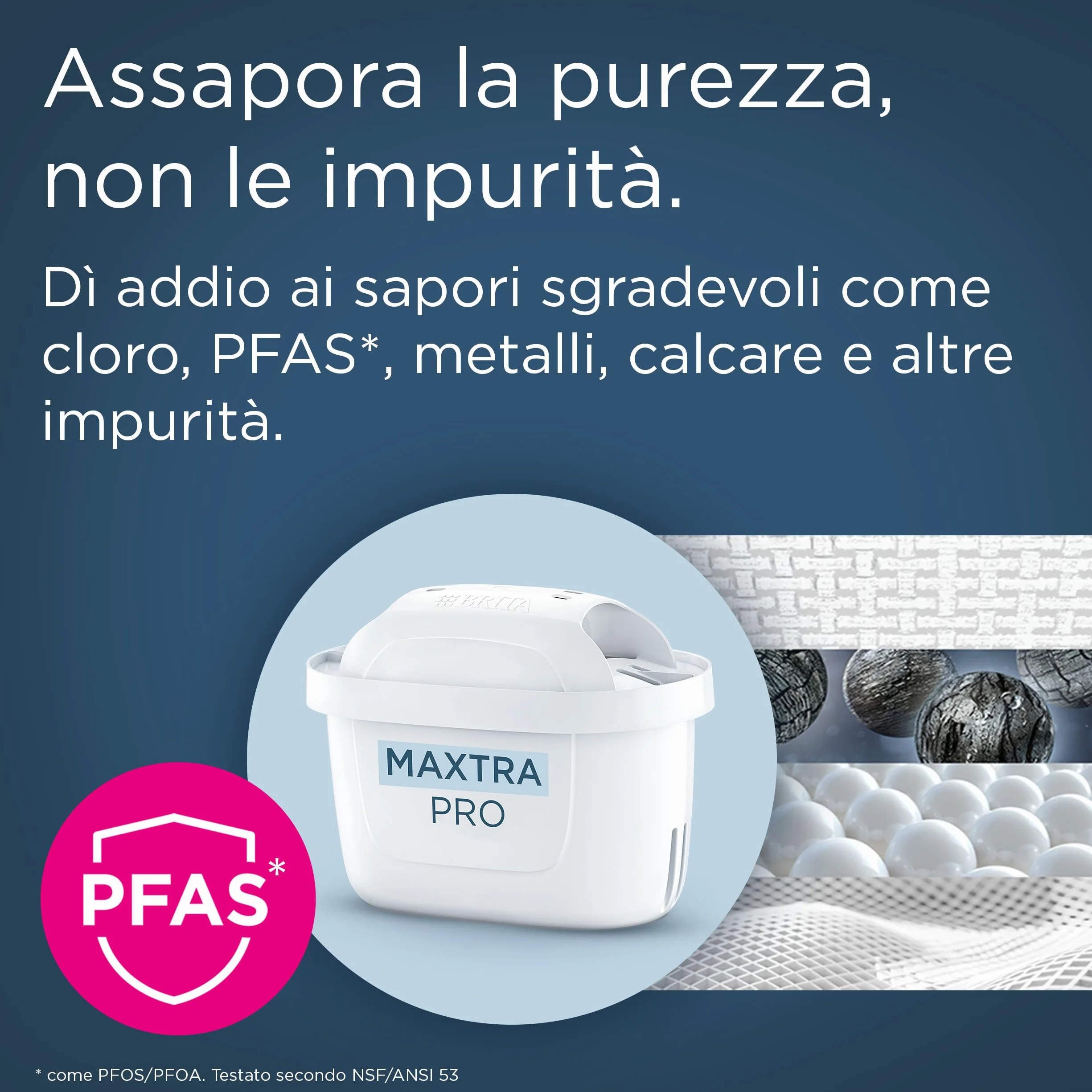 BRITA MAXTRA PRO Pure Performance filtri acqua rubinetto confezione da 6, riduce cloro calcare PFAS metalli